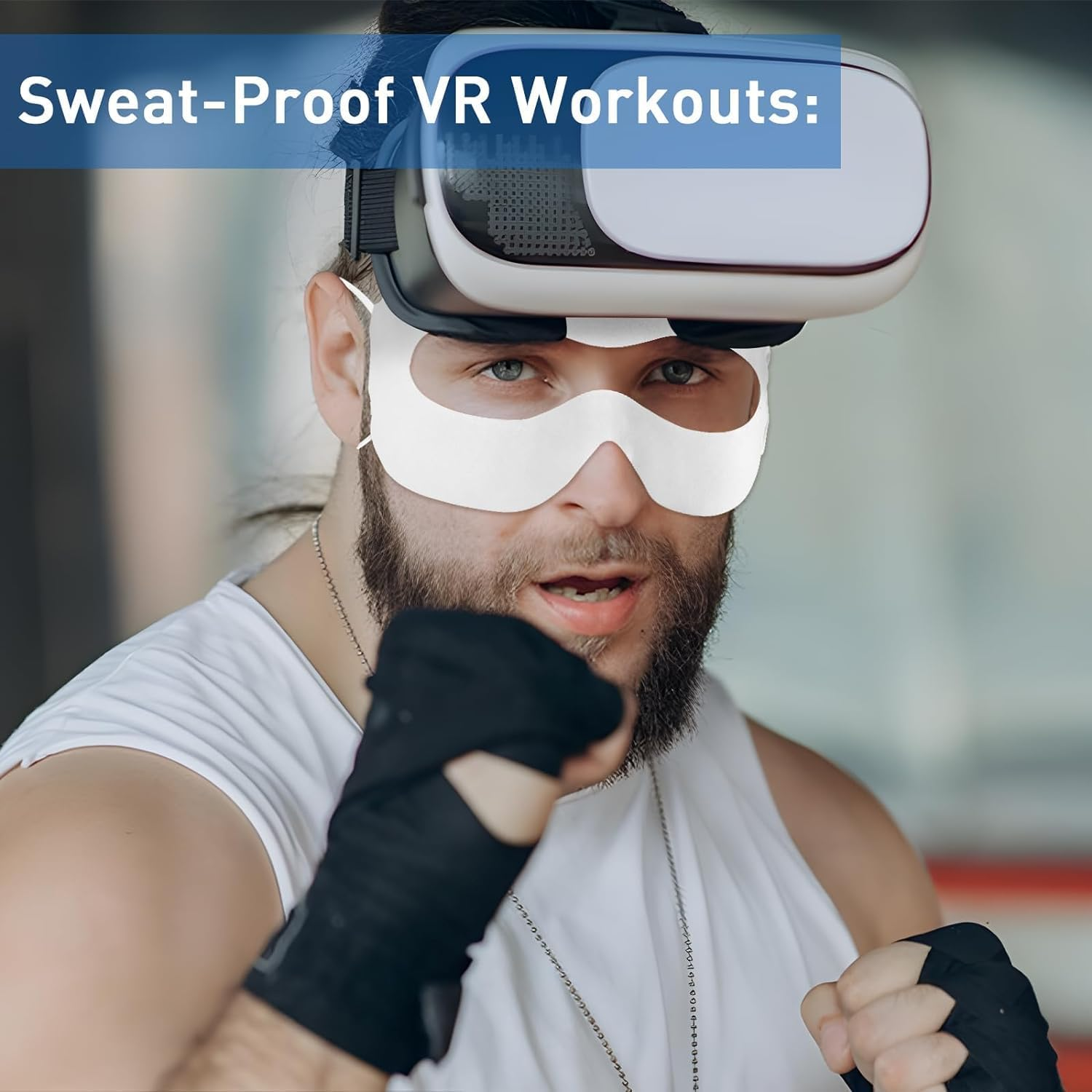 R&B ZONE 100 Pcs Disposable VR Face Mask Hygienic Breathable Nonwoven Spunlace Cover Pad for HTC Vive or Pro/Ps Vr/Gear VR/VR Box/Playstation Vr/Hololens/Microsoft MR Headset/Pico/Vr Headsets image number 4