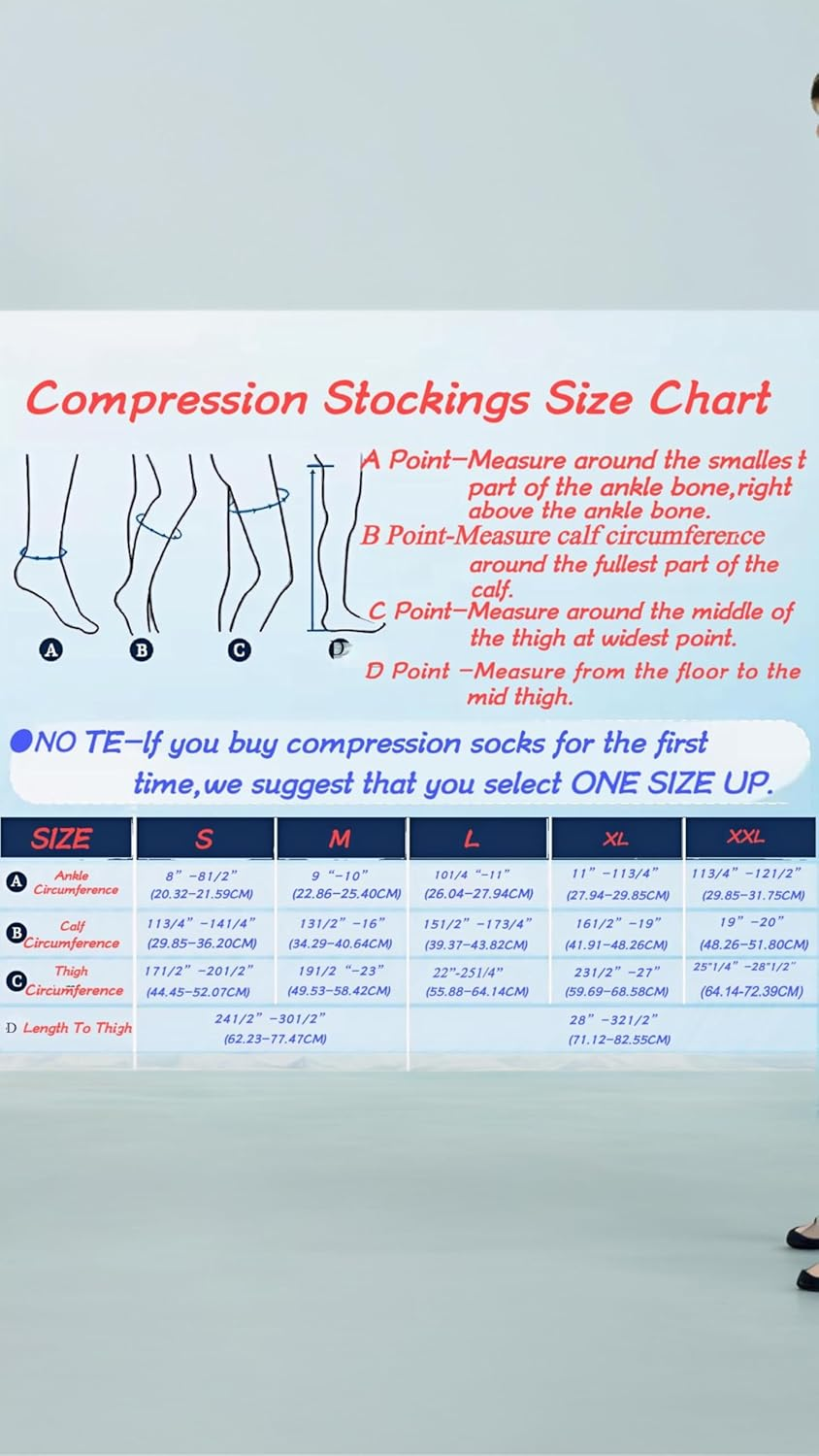 Thigh High Compression Stockings for Varicose Vein Relief and Comfort - Open Toe Design for Swollen Legs, Travel, Flight, and Pregnancy Support - Beige, Size Medium image number 4