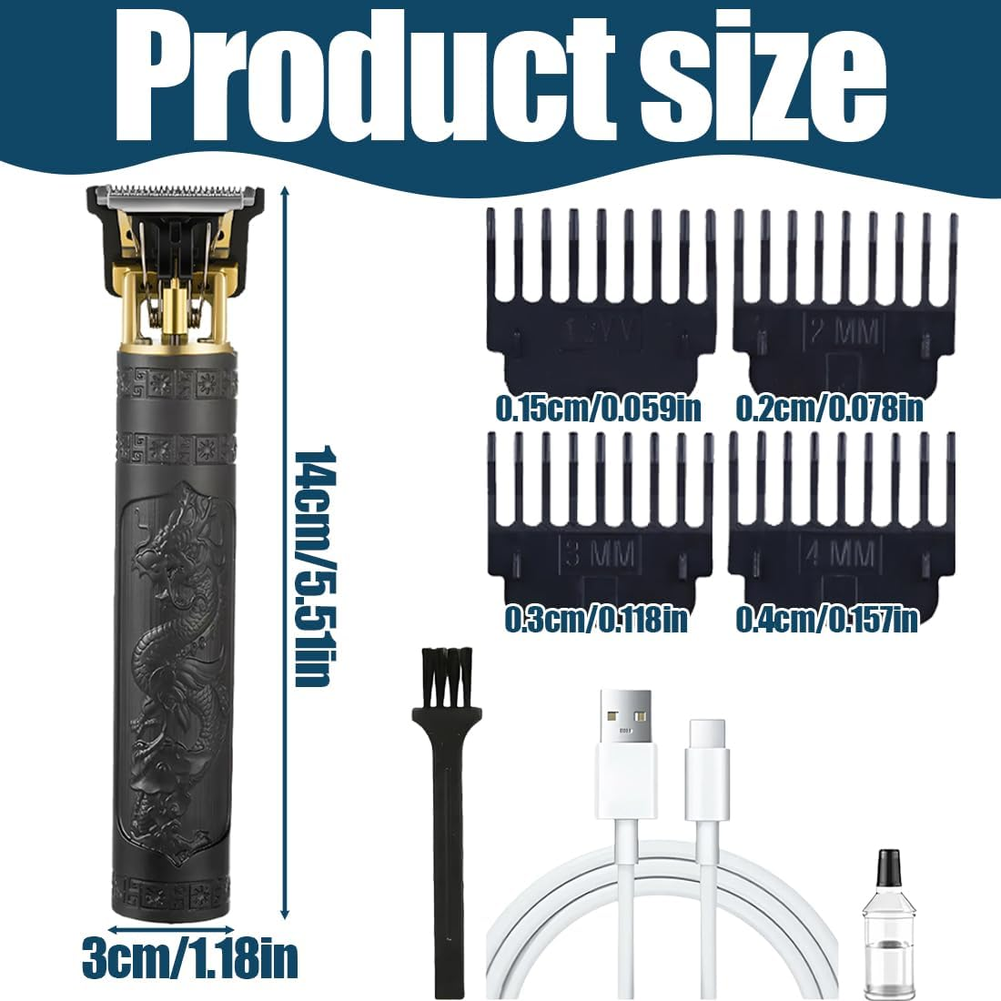 NHQZ Men'S Hair Trimmer, Beard Trimmer, Professional Razor, Contour Hair Trimmer image number 3