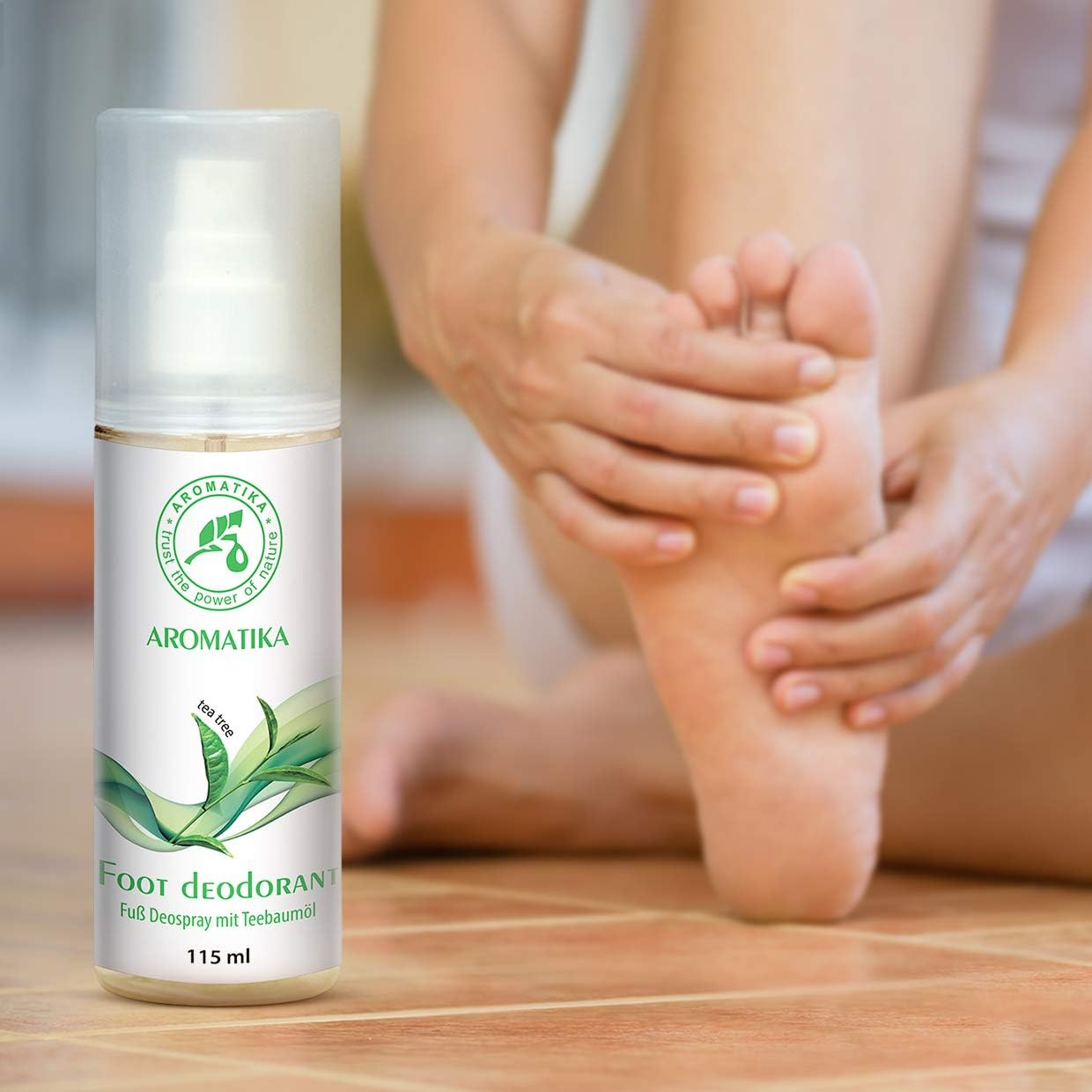 AROMATIKA Tea Tree Essential Oil Foot Deodorant Spray 115Ml - Antiperspirant for Feet image number 3
