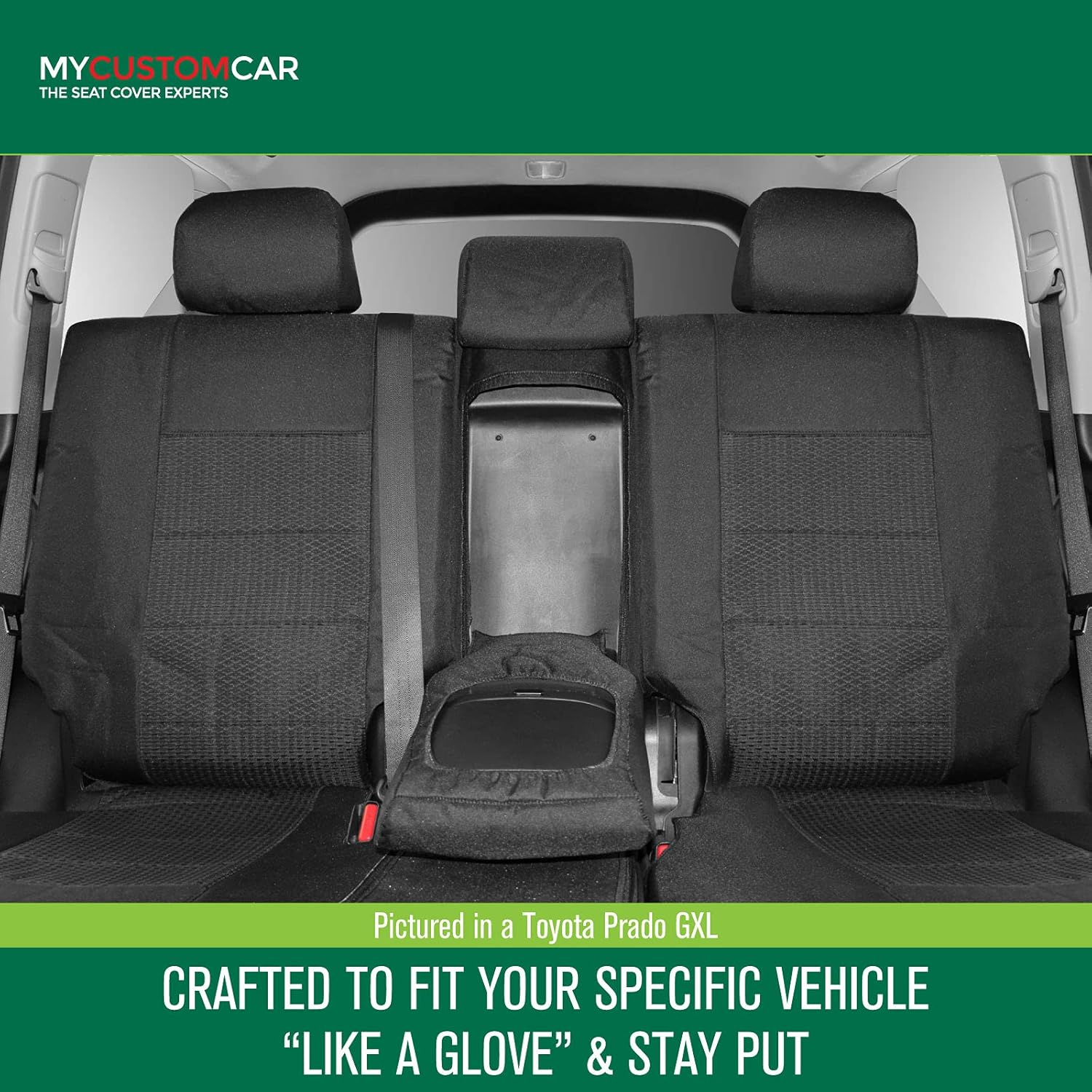 For Ford Everest UA SUV 2015-2022 Waterproof Fabric Rear (Row 2) Seat Covers Custom