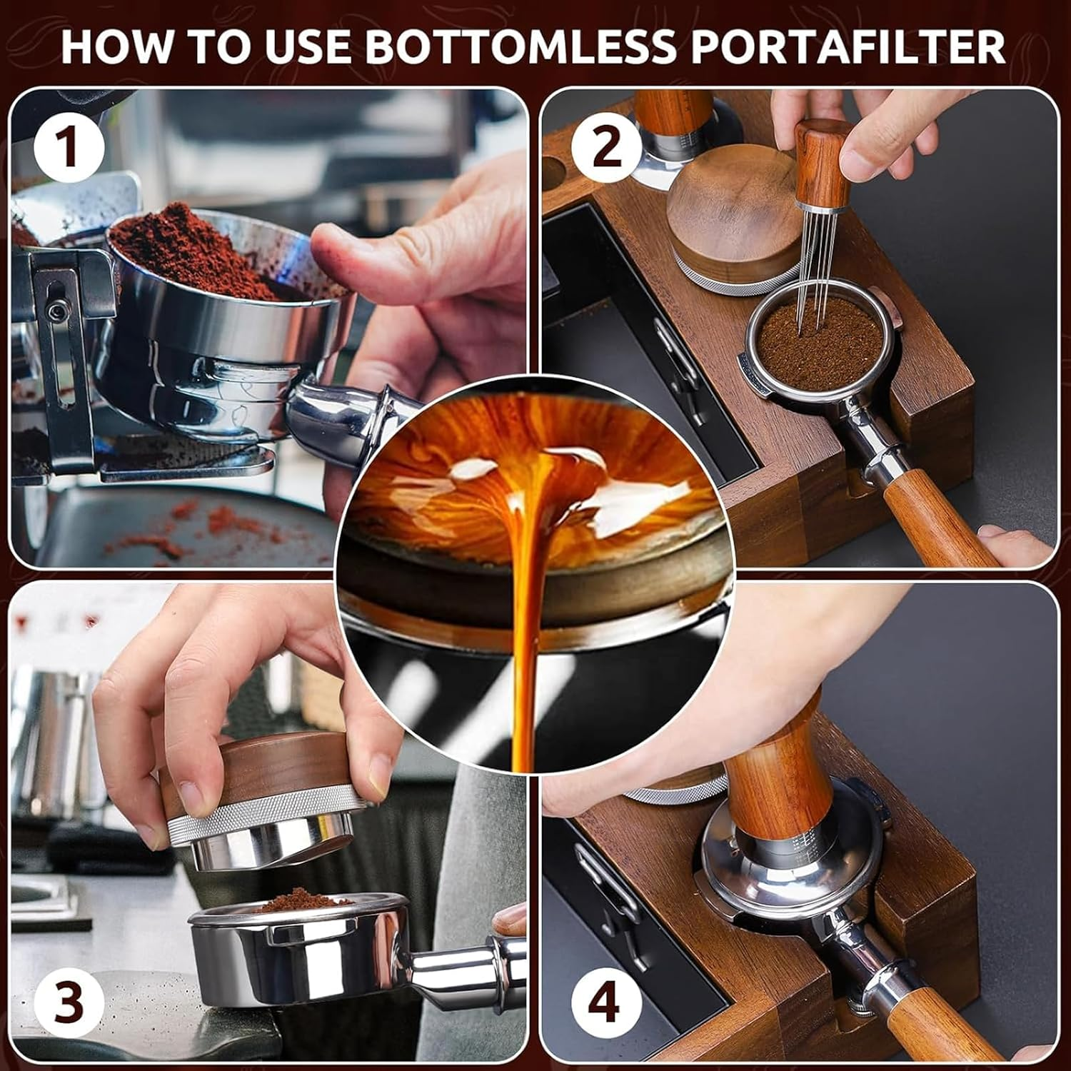 54Mm Bottomless Portafilter, 54Mm Bottomless Naked Portafilter, Fit Brevile 8 Series and Brevile Barista Bambino Espresso Coffee Machine image number 4