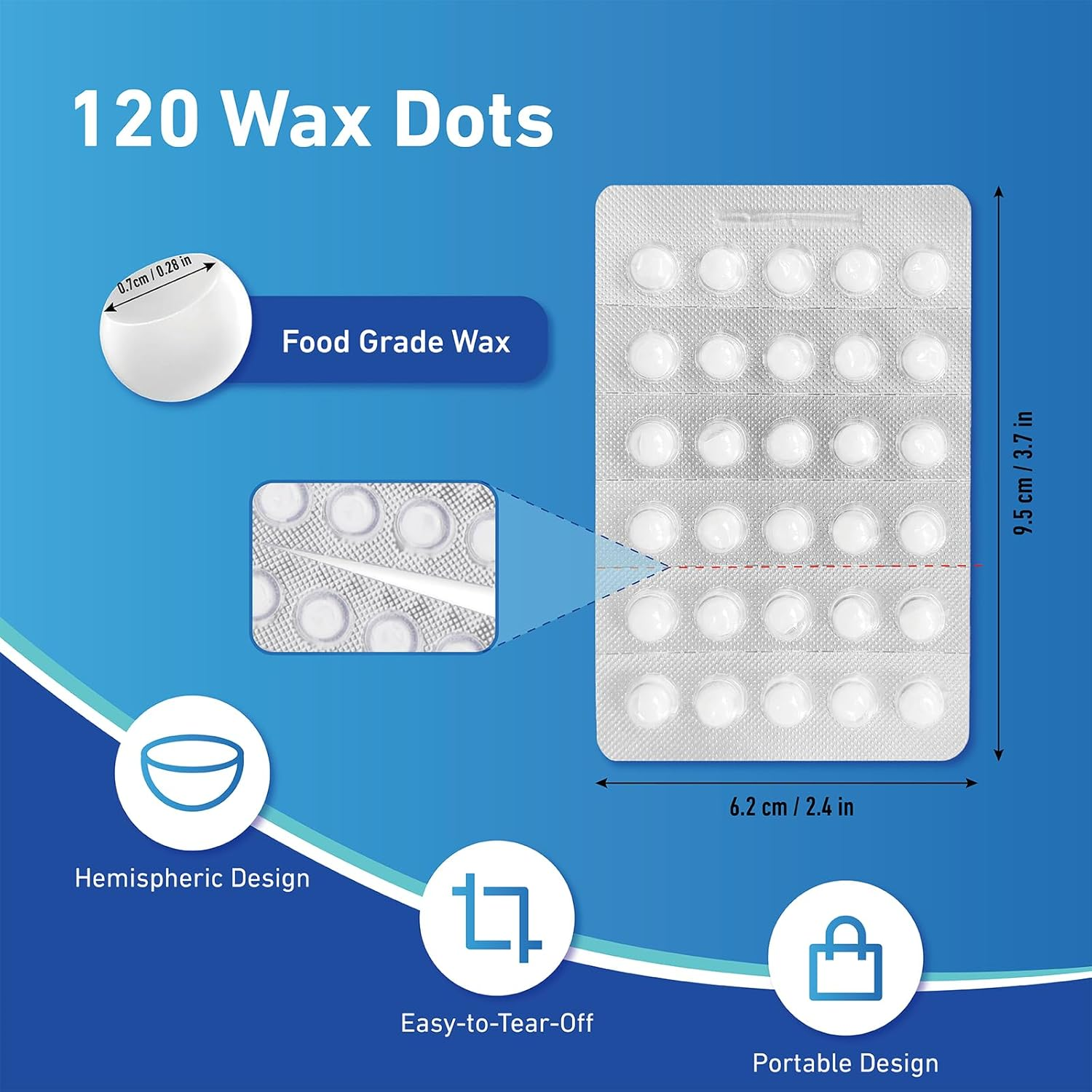 Orthodontic Wax for Braces, Dental Wax, Pre-Cut Bowl Shape Dental Strips, No Kneading Required, Individually Wrapped, 120 Count image number 3
