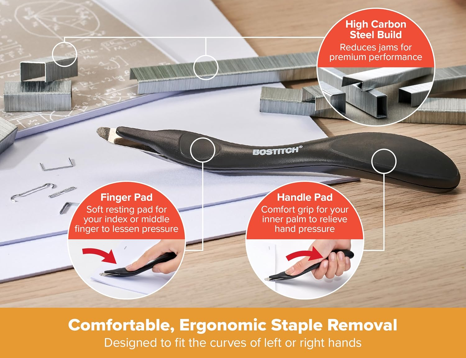 Bostitch Titan Heavy Duty Metal Stapler, 50 Sheet Capacity with 1250 Staples and Ergonomic Staple Remover, Jam Free Stapling, Full Strip Stapler for Desk, Office and Classroom, Black - Sage image number 6