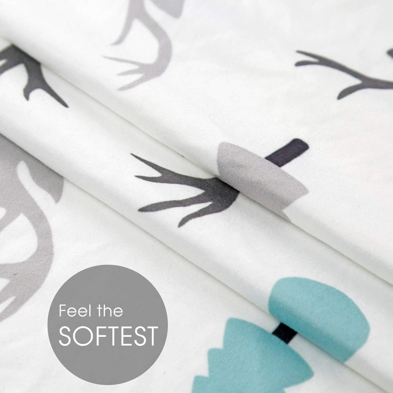 Stretch Ultra Soft Fitted Bassinet Sheet Set 2 Pack，Universal Cradle Sheet Set for Rectangle, Oval, or Hourglass Bassinet Pad/Mattress,Grey Bear for Boys - Aqua Green image number 3