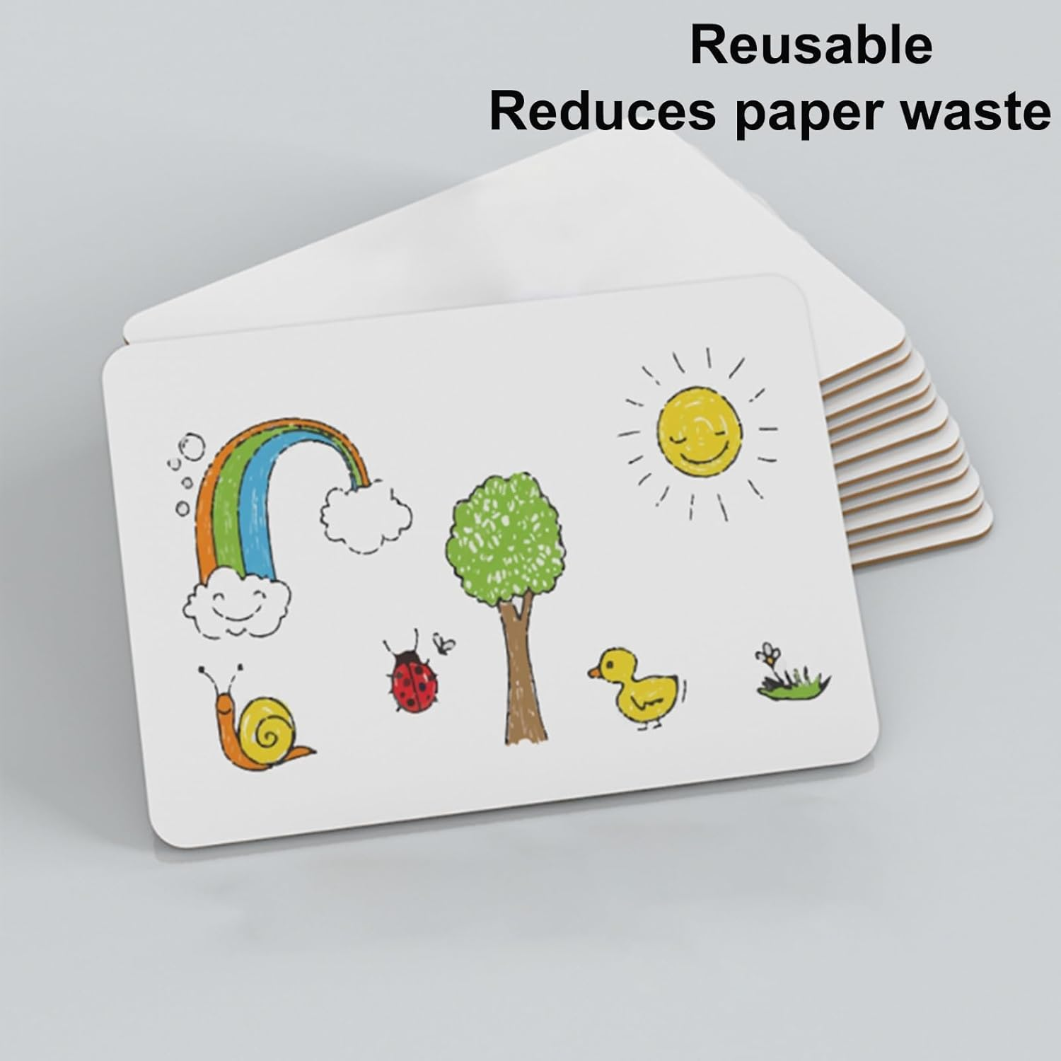 Mini Dry Erase White Board, 8.2X11.8 Inch Double Sided Mini Whiteboard with Pens and Erasers,Durable Portable White Boards for Students, Classroom, Home and Office image number 6