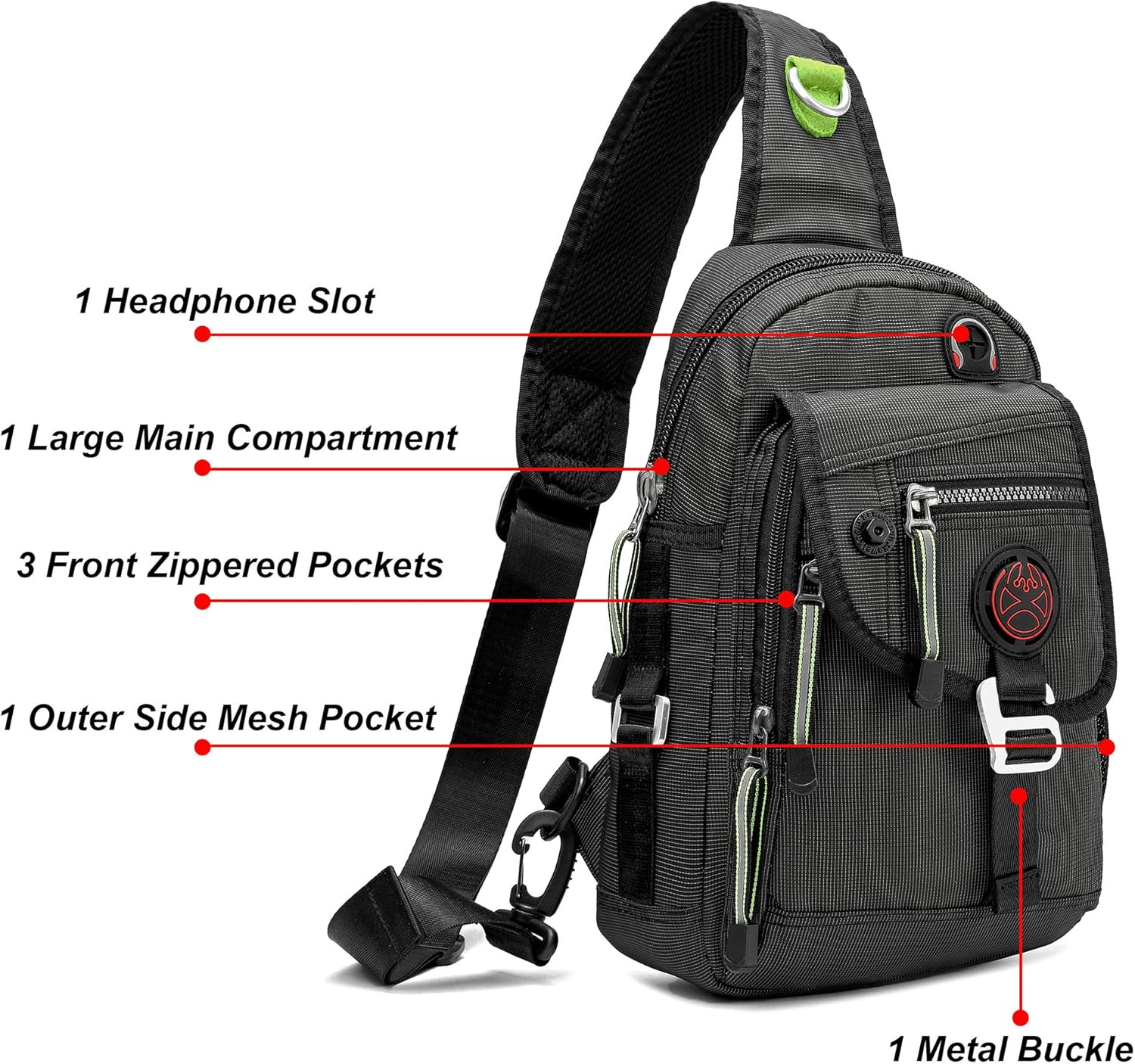Nicgid Sling Bag Chest Shoulder Backpack Shoulder Bags for Ipad Tablet Outdoor Hiking Men Women