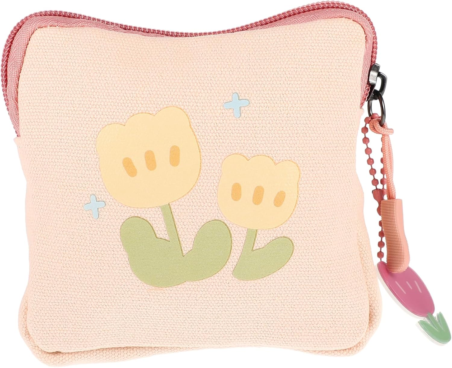 GOOHOCHY Floral Square Coin Purse Teen Storage Bag for Periods Nappy Bags Sanitary Napkin Pouch Lightweight Portable for Students Outdoors