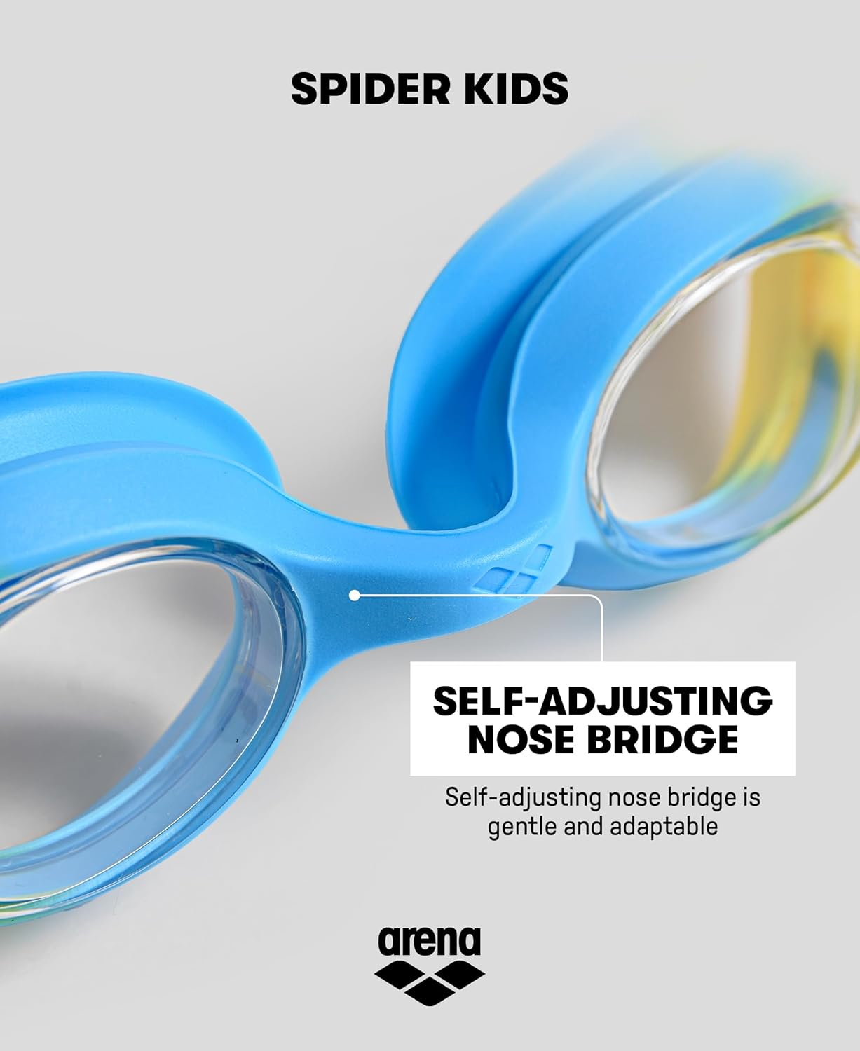 ARENA Spider Kids Goggles, for Children Age 2-5, Unisex Design with Soft Hypoallergenic Silicone Seals, Adjustable Strap, Anti-Fog & UV Protection image number 2