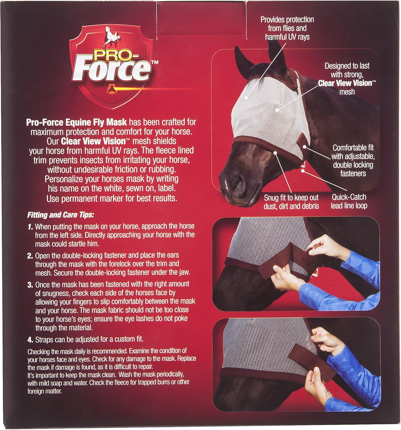 Pro-Force Equine Fly Mask | Horse Fly Mask with UV Protection | Adjustable Fit for Comfort | without Ears image number 1