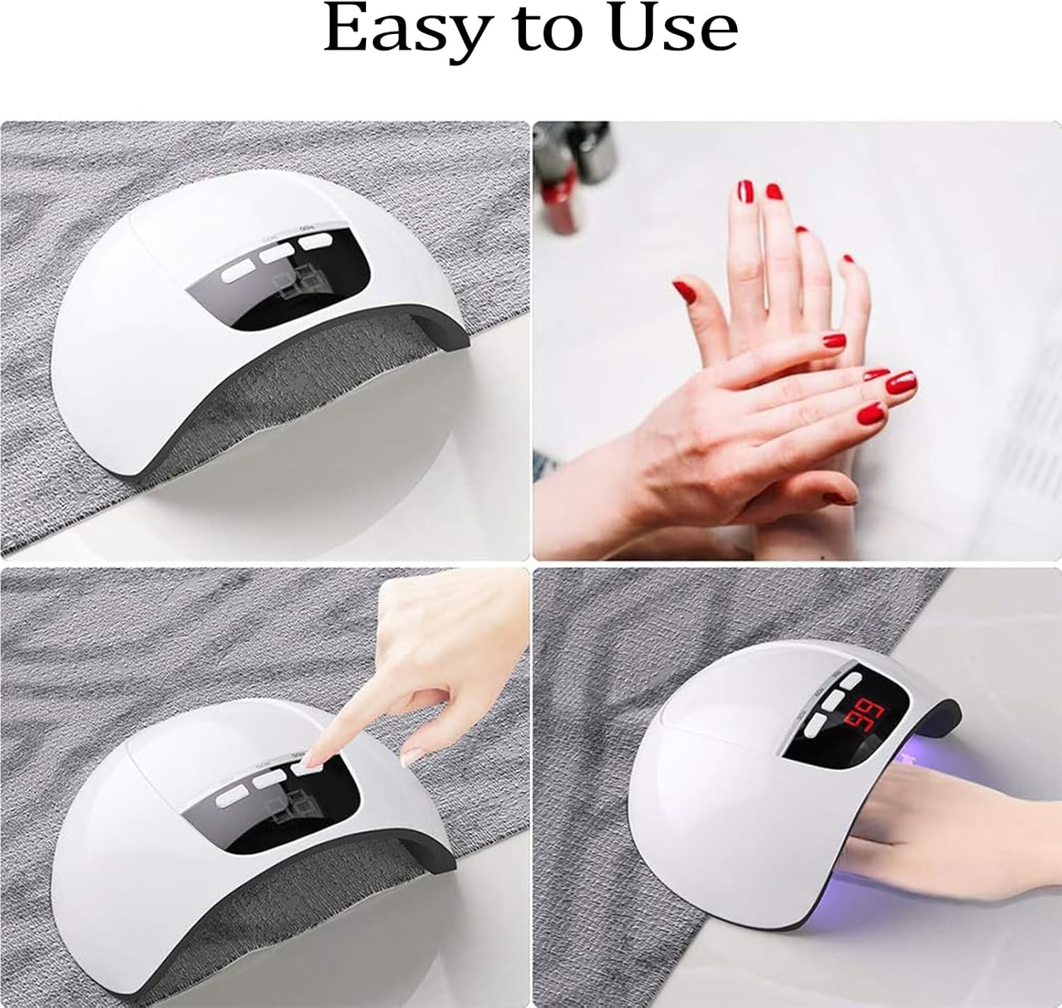 ANGNYA U V Light for Gel Nails, Led Nail Lamp with 3 Timer Setting and Automatic Sensor, Professional Gel Nail Lights Nail Art Manicure Tools for Home and Salon image number 6