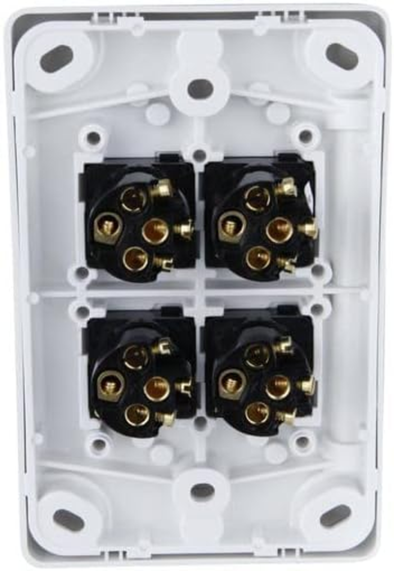 Clipsal C2000 Series 4 Gang 10A Vertical Classic Switch, White Electric