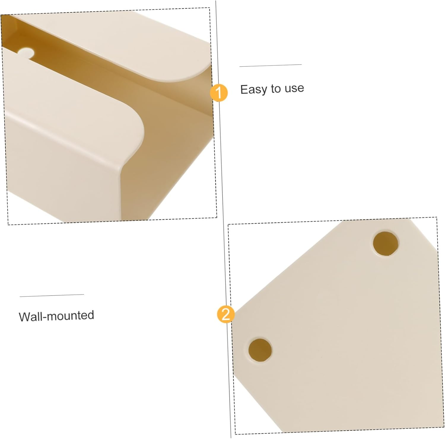 Wall-Mounted Tissue Box Tissue Holder Paper Towel Dispenser Box Modern Bathroom Accessory image number 2