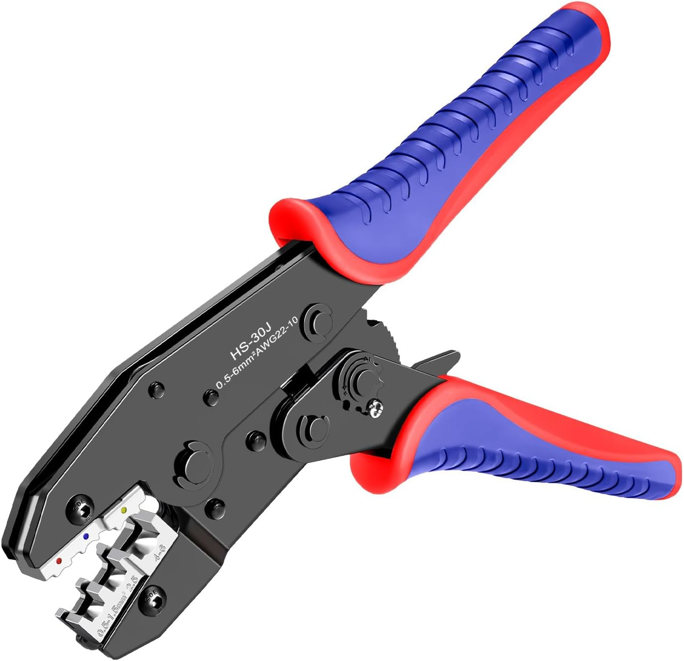 SOVYOULIVE Crimping Tool for Heat Shrink Connectors AWG22-10 (0.5-1.5Mm&sup2;)(1.5-2.5Mm&sup2;), Insulated Ratcheting Wire Terminal, Electrical Crimper Plier for Electrical Connectors image number 2