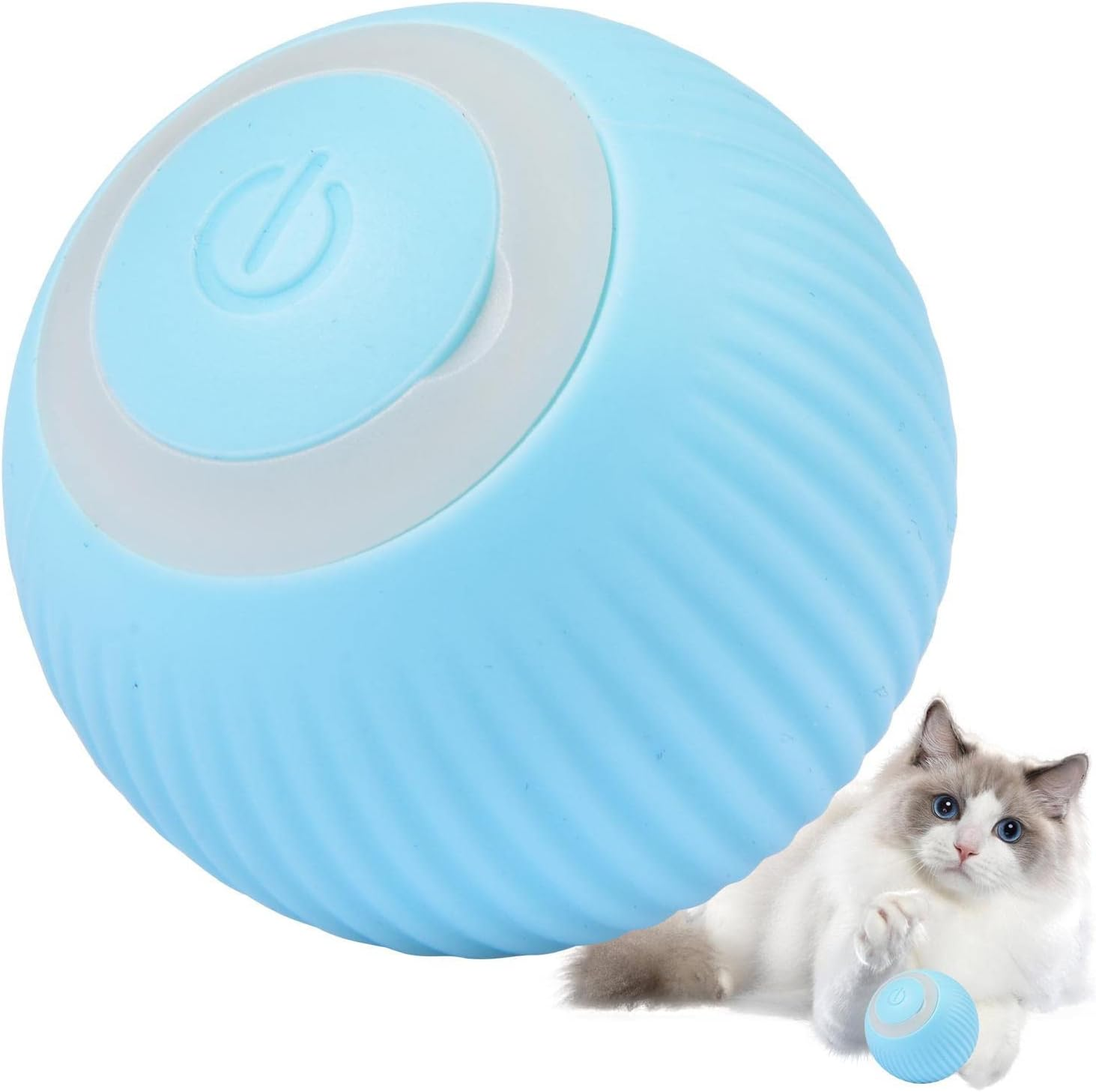 Cat Self Rolling Ball, Moving Cat Toy for Kittens, Pet Entertainment Ball, Interactive Rolling Dog Ball, Intelligent Play for Cats, Cat and Dog Rechargable Play, Innovative Pet Exercise Ball/45 (Colo - Blue image number 6