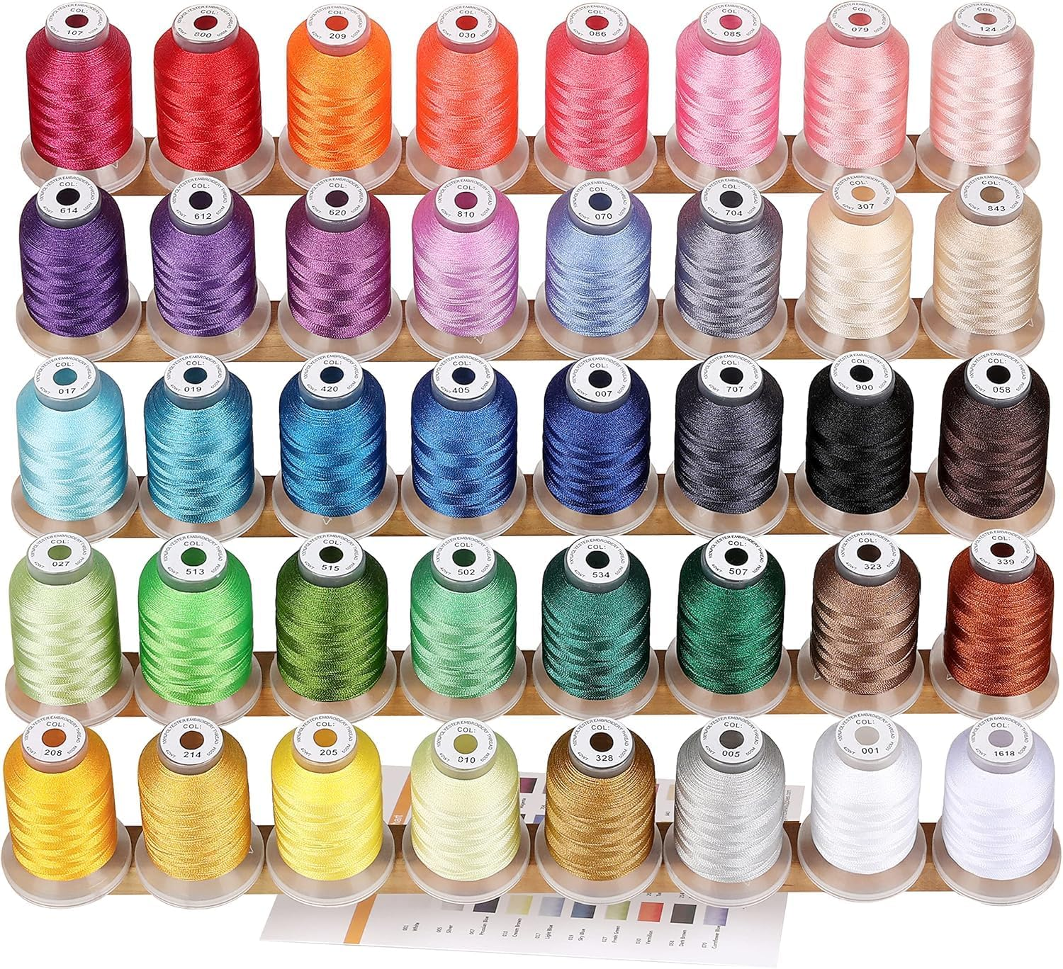 40 Colors Polyester Machine Embroidery Thread Kit 500M image number 5