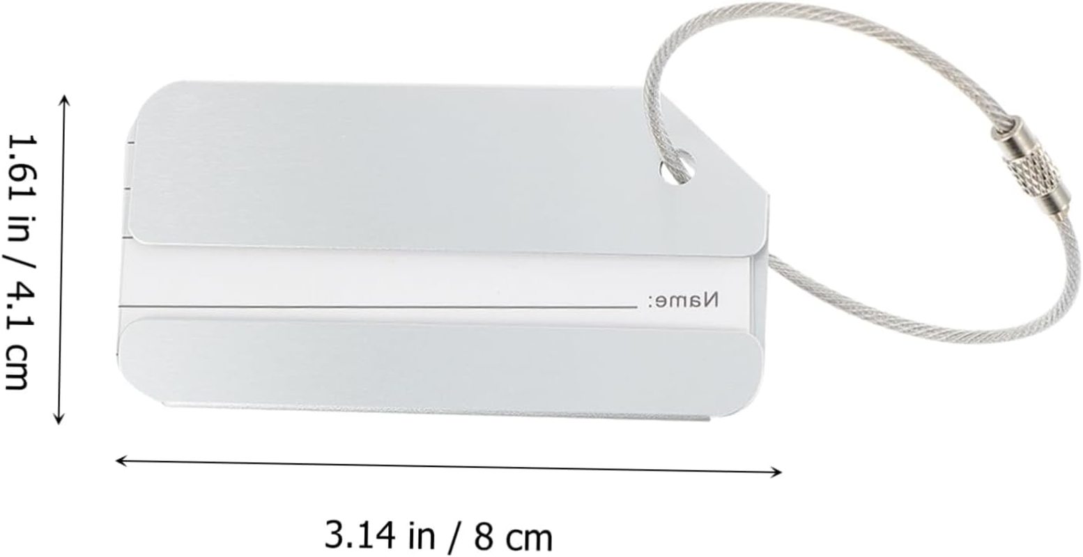 GAXIRE 6Pcs Aluminum Alloy Luggage Tags Durable Luggage Id Labels with Smooth Edges for Safe Travel for Suitcases Backpacks and More for Identifying Checked Baggage image number 3