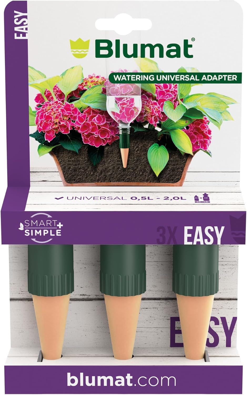 Blumat Bottle Adapters | Plant Watering Stakes | Fits 1 and 2 Liter Bottles | Use When on Vacation | 3 Pack image number 5