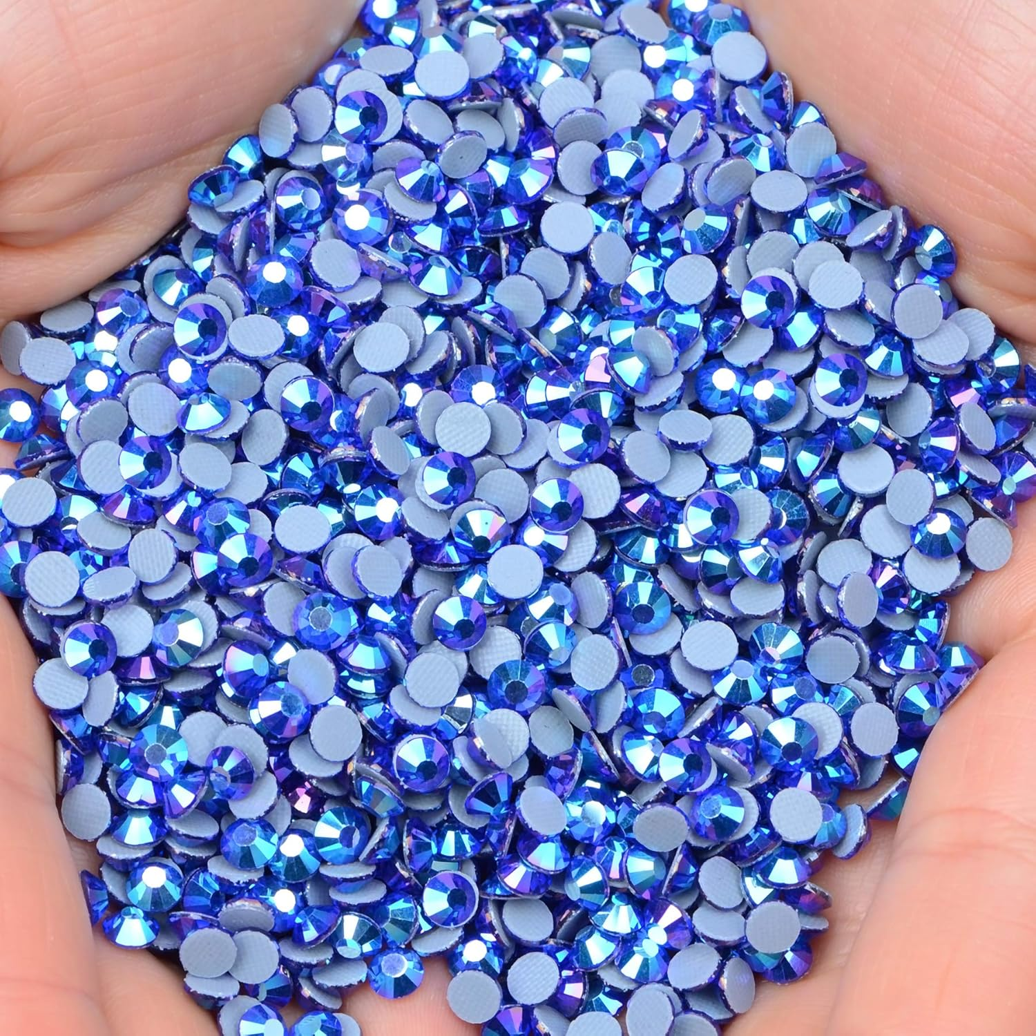 2000 Pcs FYGEM Hot Fix Iron Rhinestones DIY Jewelry Making with Picking Pen (Sapphire AB, SS16) image number 2