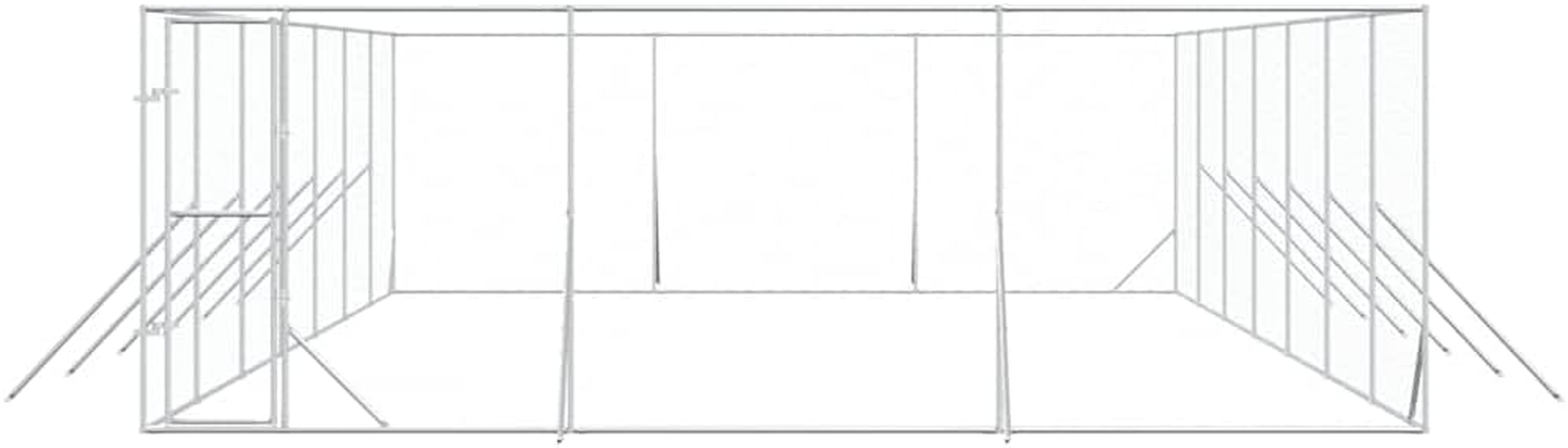 Outdoor Dog Kennel Silver 6X14X2 M Galvanised Steel Pet Shelter Large Enclosure image number 3