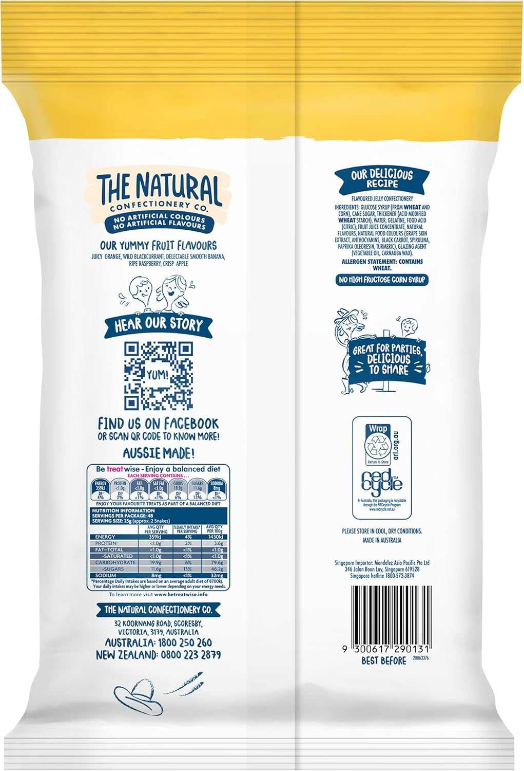 The Natural Confectionery Co. Snakes Lollies 1.1 Kg image number 2