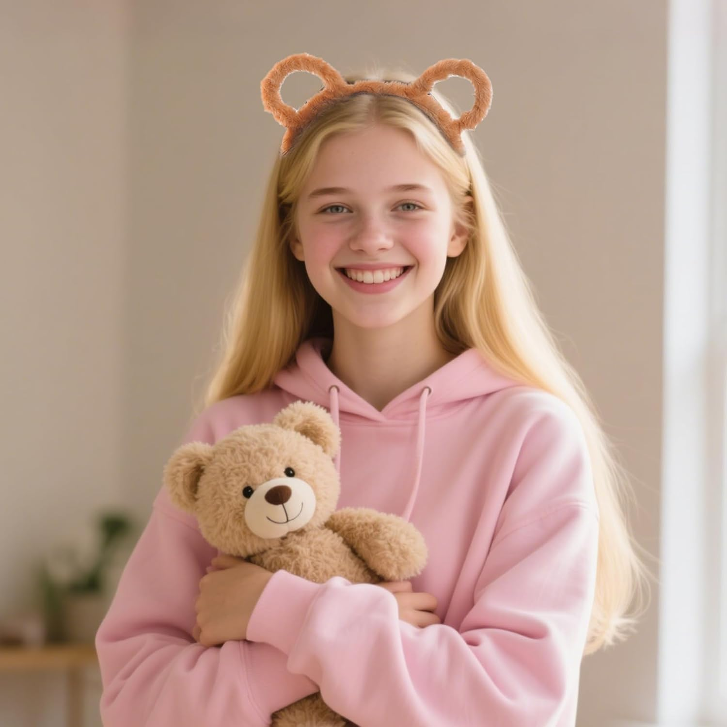 OJIOUI 3 Pieces Bear Ear Headbands, Cute Cartoon Ear Headbands for Dress Up, Birthday Party, Masquerade, Photography, Cosplay image number 3