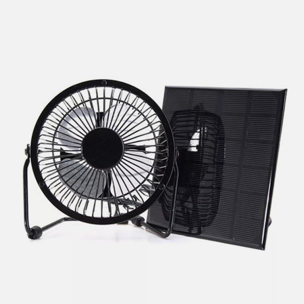 ZONADAH 3.5W 6V Solar Panel & USB Fan, Portable Solar Cooling Kit for Greenhouse, RV, Pet House, Outdoor, Camping, DIY Projects image number 4