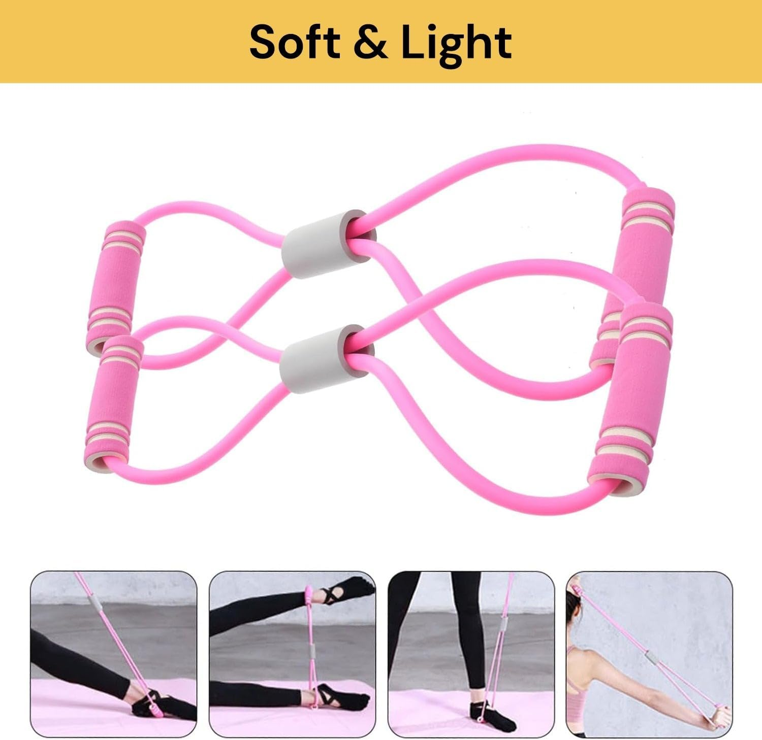 EZONEDEAL Chest Expander Resistance 8 Type Muscle Chest Expander Rope Workout Pulling Exerciser Fitness Exercise Tube Sports Yoga for Men and Women Yoga, Home Gym, Pilates, Fitness Exercise image number 6