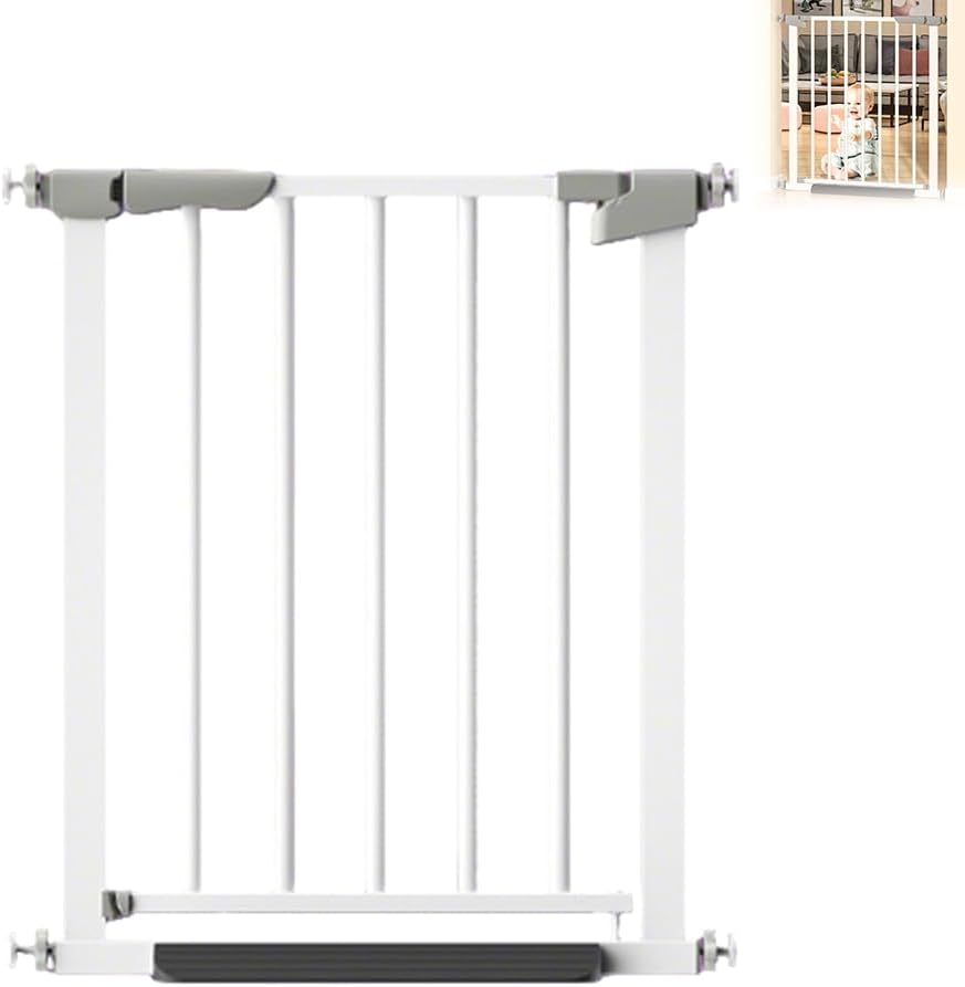 Pet Security Gate, Tall White Pet Gate, Extra Tall and Wide Child Door, Baby/Dog Gateway, Auto Close Safty Phylum Easy Walk Thru Wide Safety Phylum for Dog, White image number 1