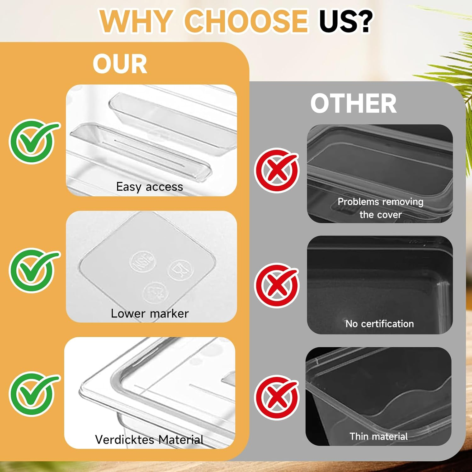 Sous Vide Container with Lid 6L, and Stainless-Steel Sous Vide Rack Compatible with Most Sous Vide Cookers (6L) (6L) image number 6