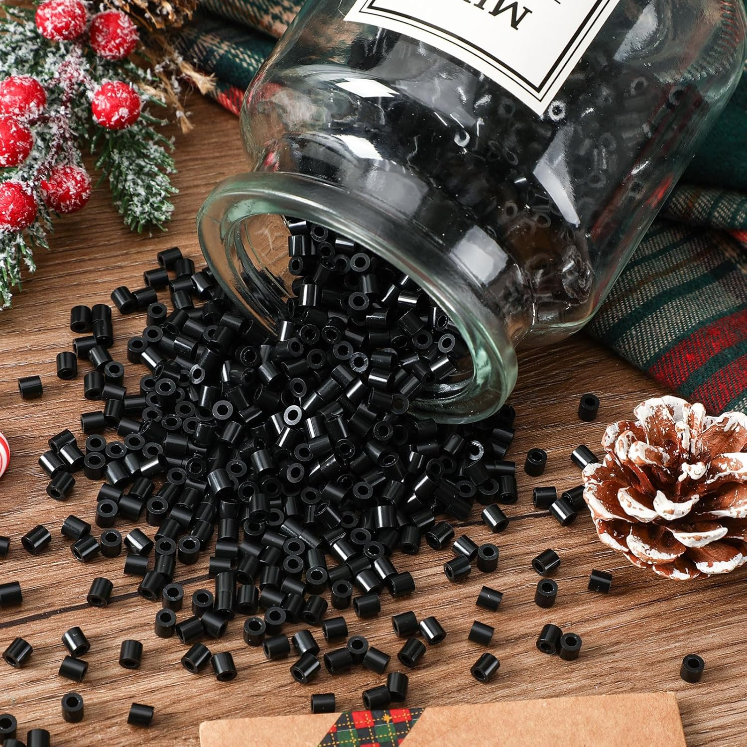 AUGSUN Fuse Beads, 1500Pcs Black Melty 5Mm Iron Beads for Arts and Crafts - White image number 4