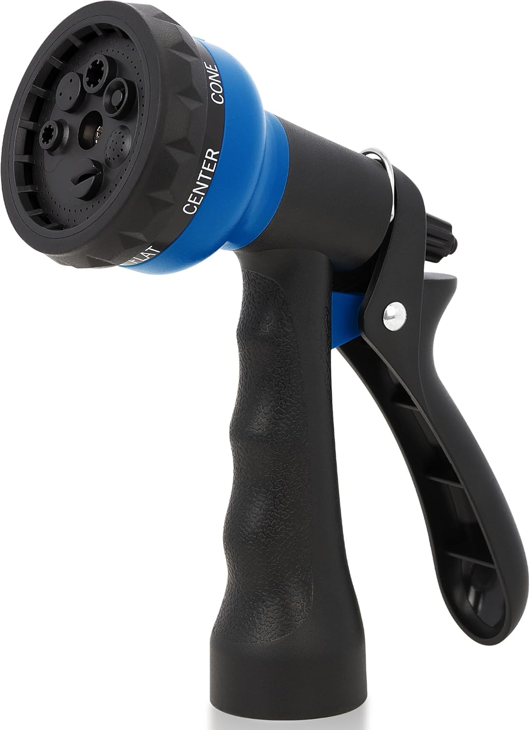 NEXCOVER Garden Hose Nozzle Sprayer - 7 Adjustable Watering Patterns for Water Hose, Non-Slip Spray for Car Washing, Watering Plants, Pets Showering, Lawns Cleaning, Blue