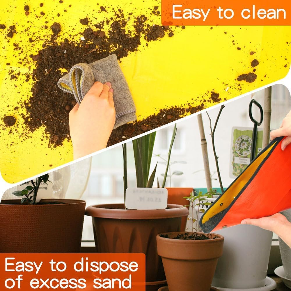 Repotting Mat for Indoor 26 * 26 Inch Plants Potting Mat Garden Tool Set Gardening Gifts Indoor Plant Tools Plant Mats for Repotting Garden Supplies Gardening Set Indoor Gardening System 2Pcs - Green image number 6