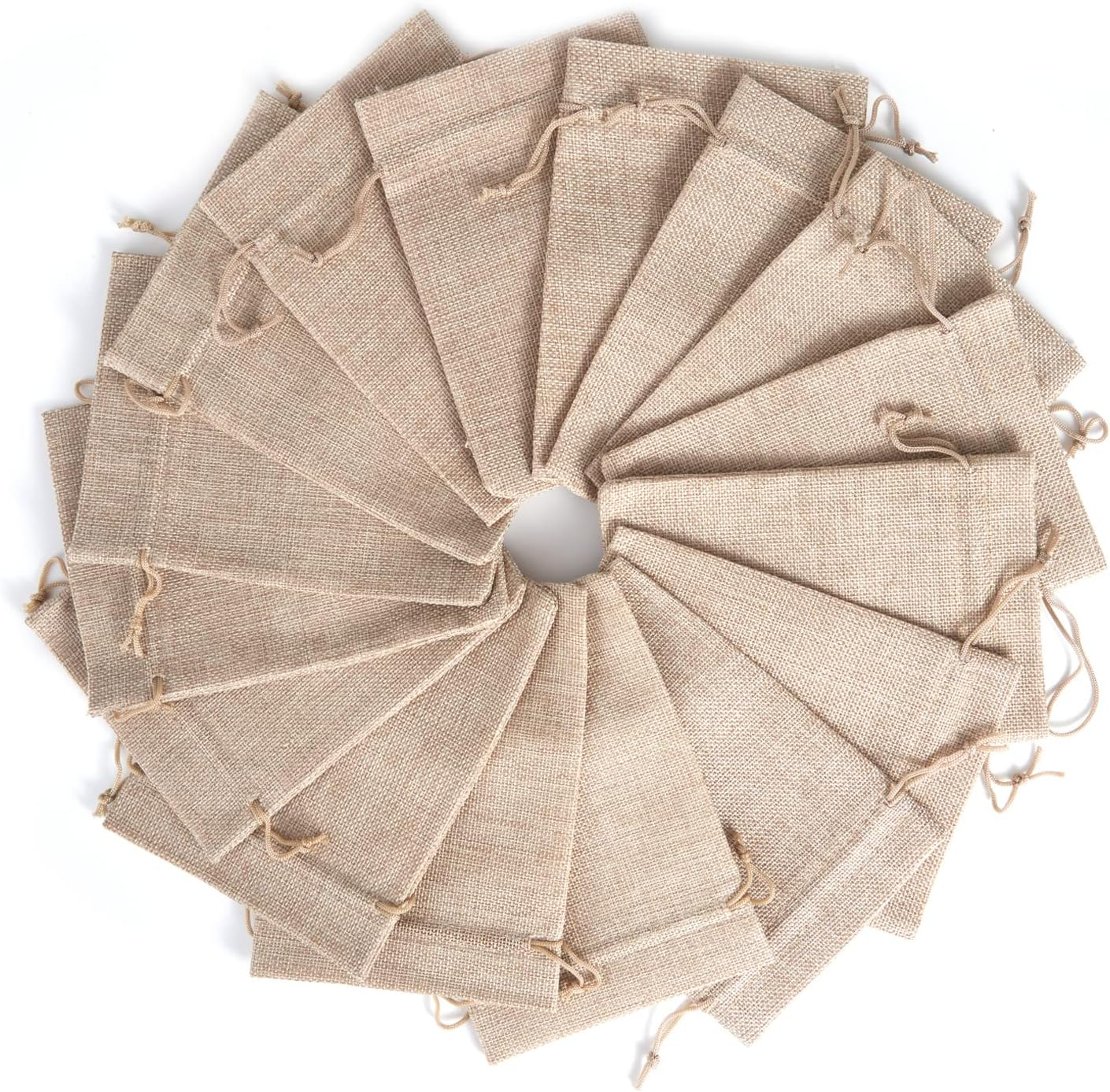 Tendwarm 50Pcs 6X8 Inch Burlap Gift Bags with Drawstring Recyclable Linen Sacks Bag for Wedding Favors Party DIY Craft image number 3