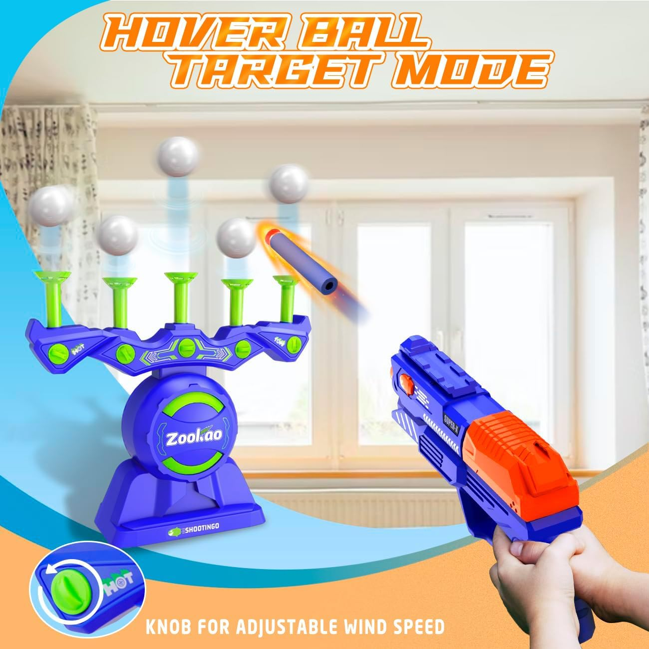 Zookao Hover Toy Gun for Gun Target, from 6 7 8 9 10 11 12 Years Boy Christmas Birthday Gifts - Indoor & Outdoor Games for Kids image number 2