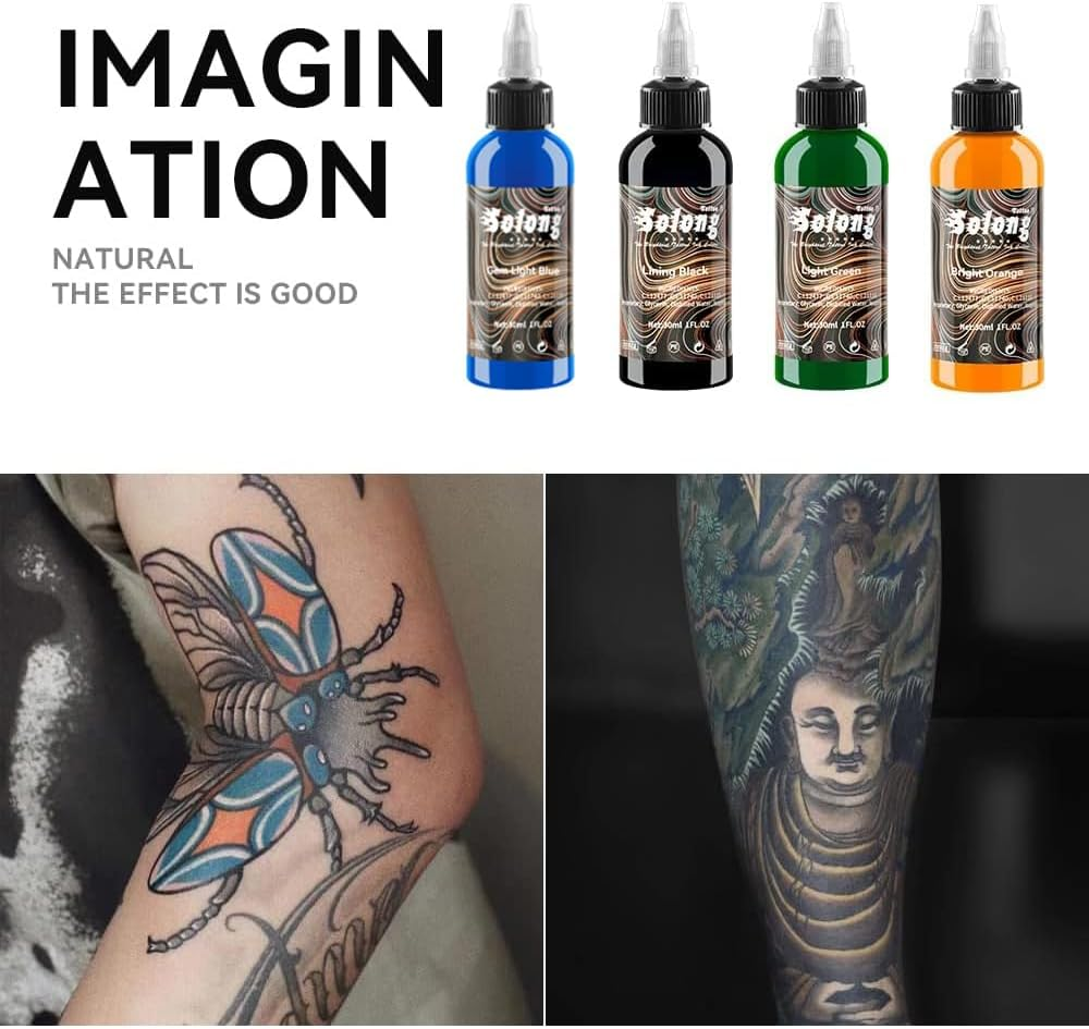 Solong Tattoo 9PCS Tattoo Ink Color Set, 1Oz (30Ml) Tattoo Supply USA Pigment Kit Ink Set TI302S-30-9 image number 2