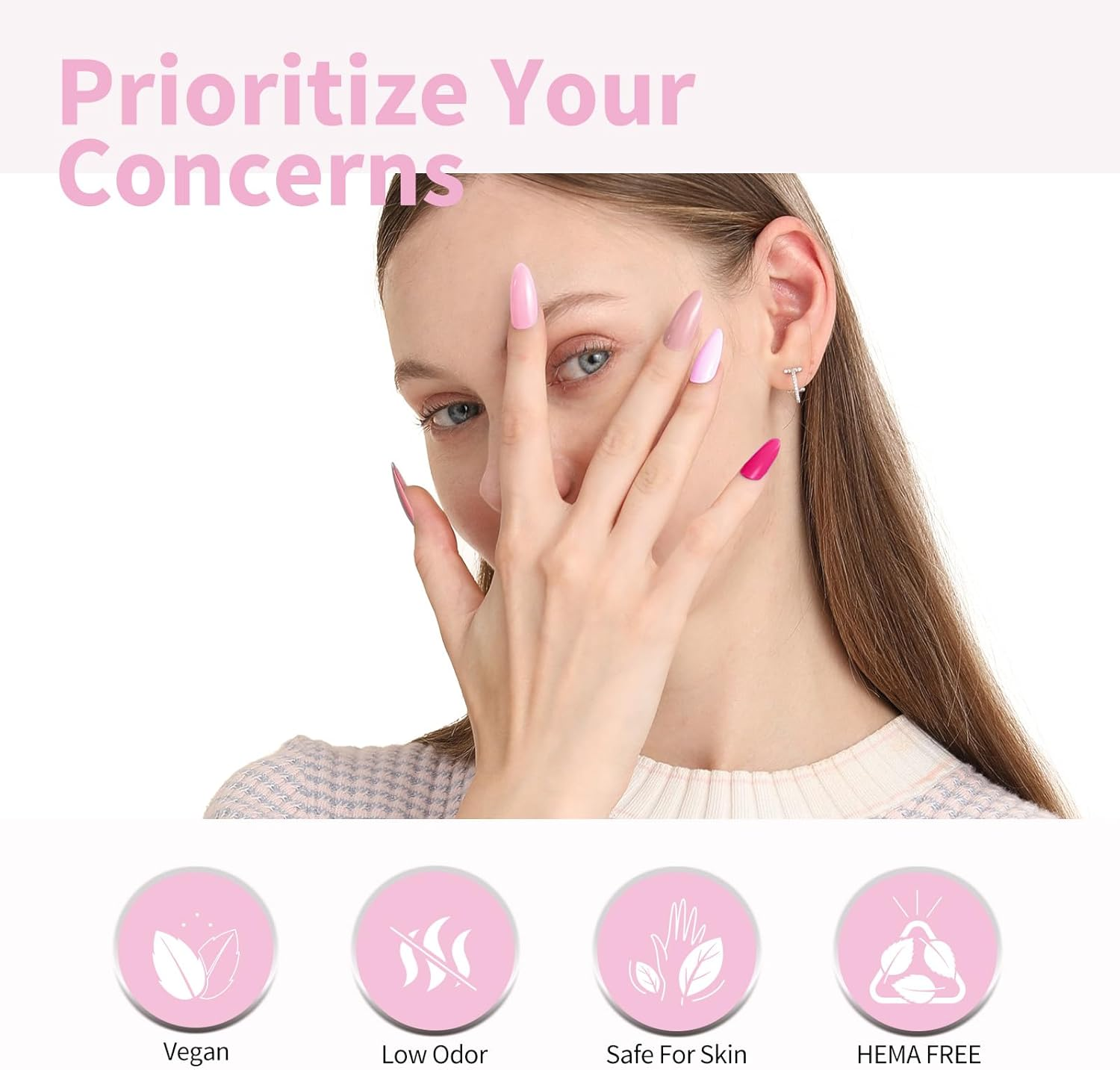 CANNI 9Ml Hema-Free Gel Nail Polish Set- 6Pcs Light Pink Nail Gel Manicure Kit, Soak off LED Polish DIY at Home Salon Gifts for Women Girls image number 3