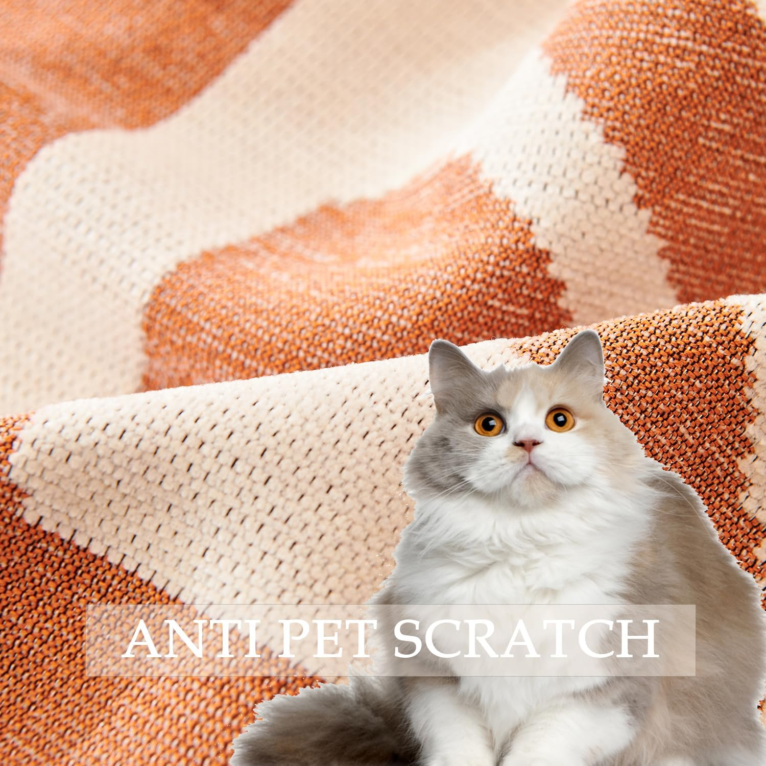 Boho Sofa Covers for Dogs Couch Sofa Covers Cushion Couch Sofa Chenille Sofa Slipcover Washable Sectional L Shaped Cover Pets Protector (Orange, XL(71" X 134"/180Cmx340Cm)) image number 3