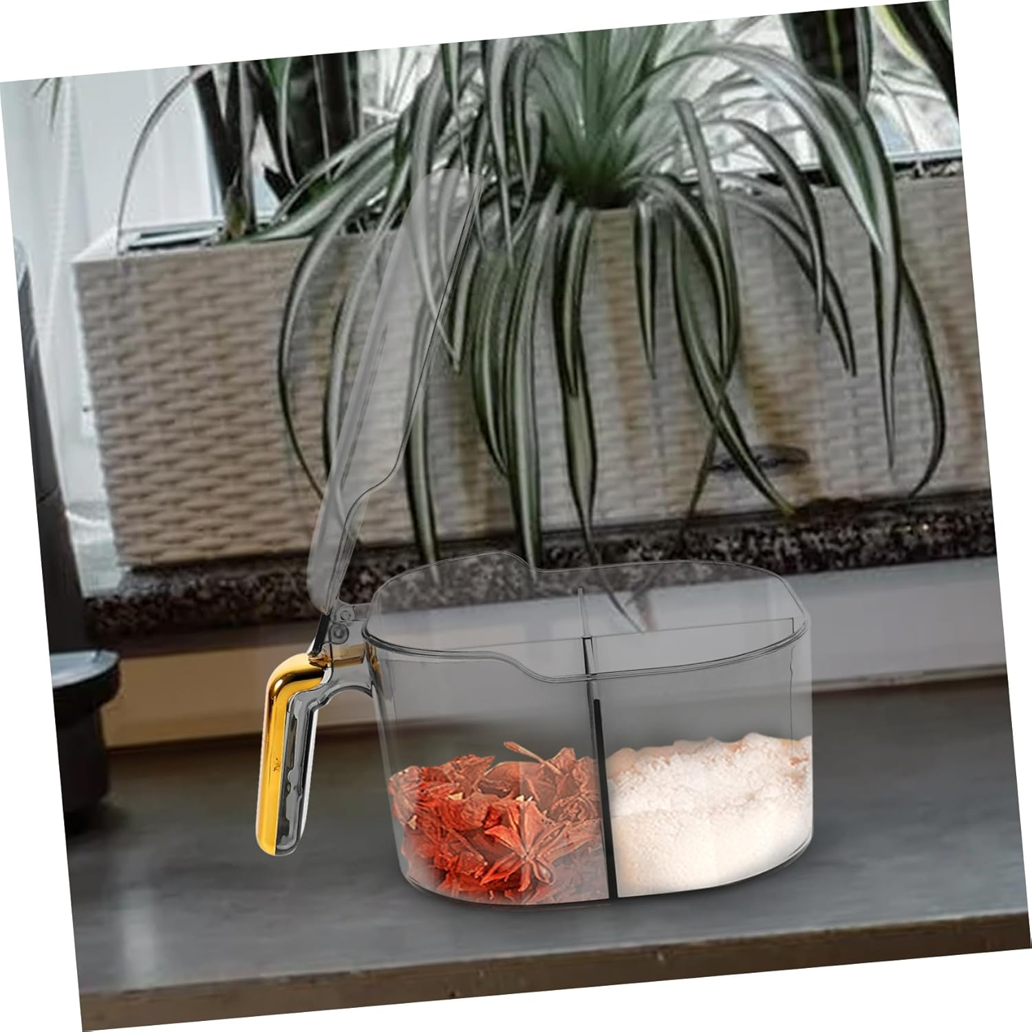 GOOHOCHY Home Supply Seasoning Container Delicate Spice Jar Desktop Spice Jar Storage Box for Salt Pepper Sugar image number 2