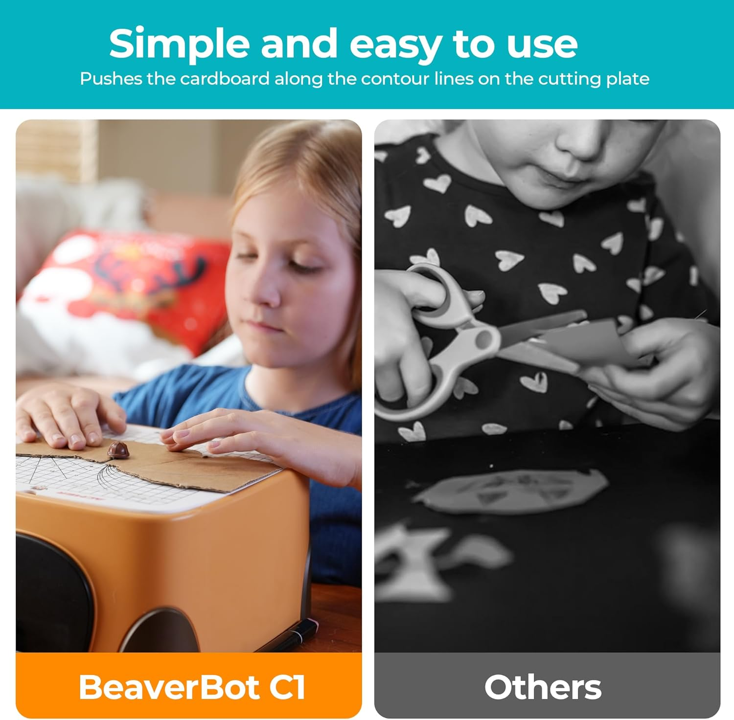 BEAVERBOT Cardboard Cutter for Kids, Safe DIY Cardboard Construction Tool Kit, Educational Craft Toy for 3+ Boys and Girls, Perfect for Creativity Projects 3D Models image number 5