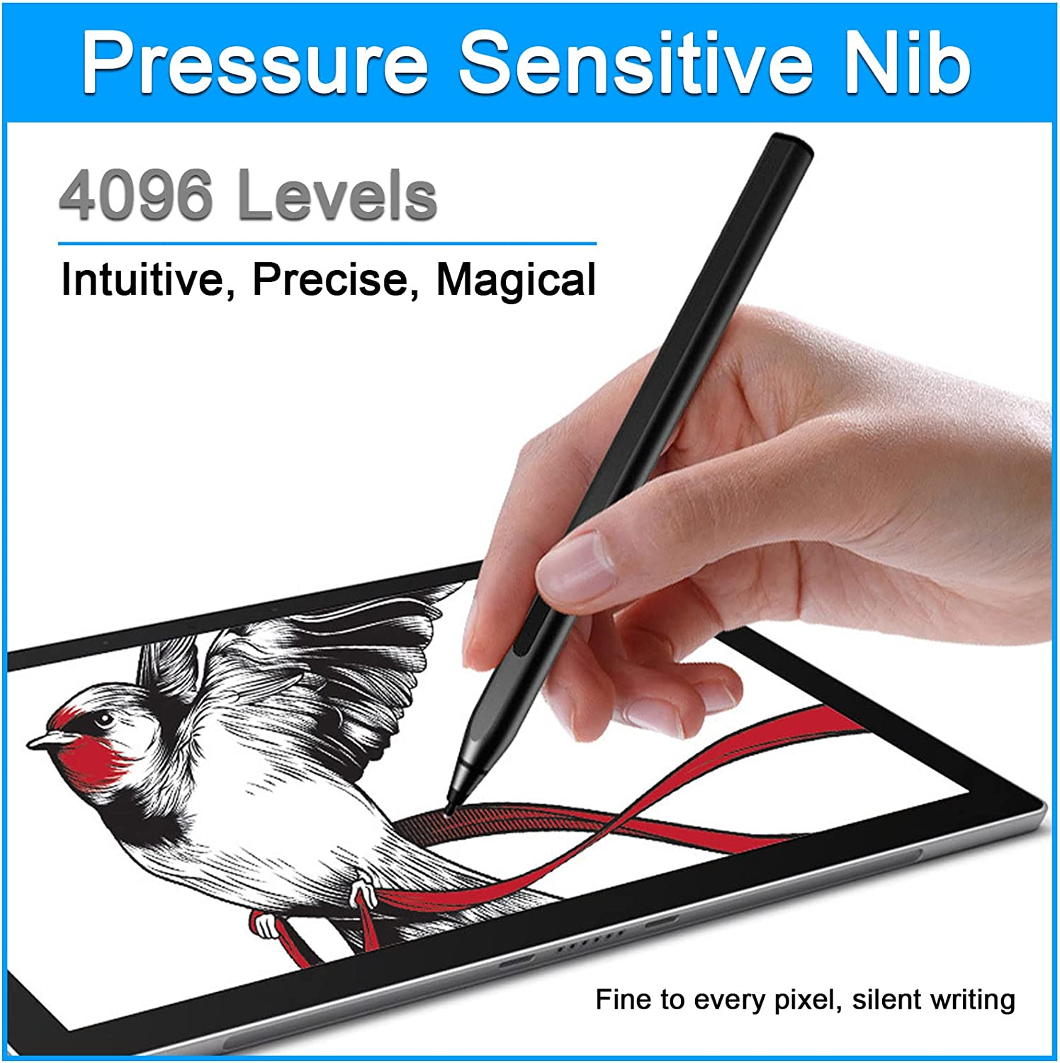 Stylus Pen for Microsoft Surface Pro X/8/7/6/5/4/3, Surface Go 3/2/Book 3/2, Surface Laptop 4/3/Laptop Go/Studio 2 - Compatible with Asus Vivobook, Dell, HP Tablet Pen image number 5