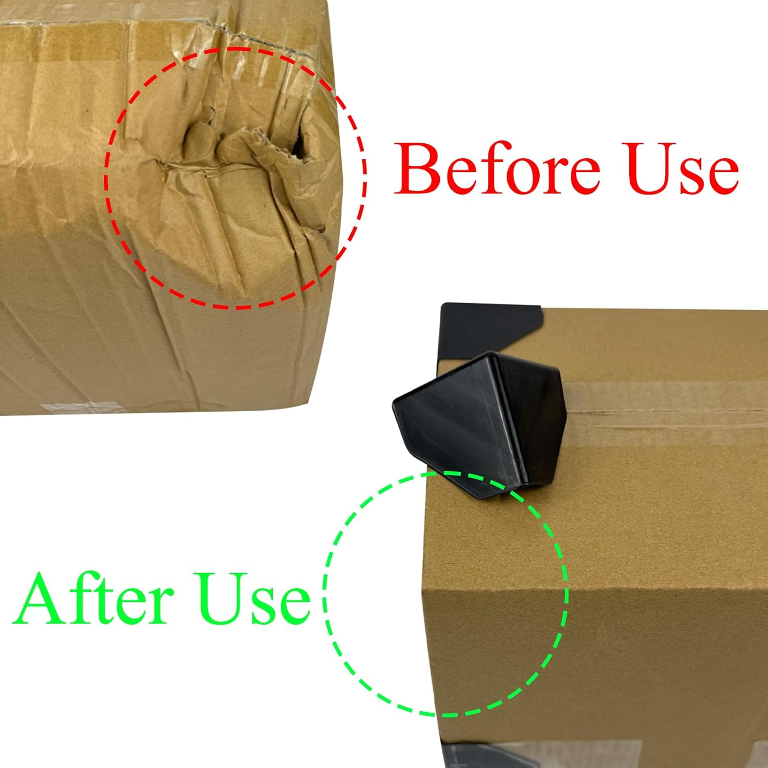 Neehows 250-Pack Shipping Corner Protectors for Boxes, Cardboard & Packaging Edges - Secure Plastic Edge Guards for Express Delivery, Moving & Storage, 6 X 6 X 6 Cm - Black image number 4
