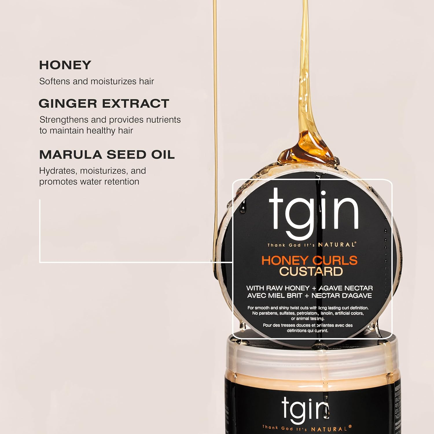 Thank God It'S Natural Honey Curls Custard - 12 Oz - for Natural, Dry, Curly, Damaged Hair image number 2