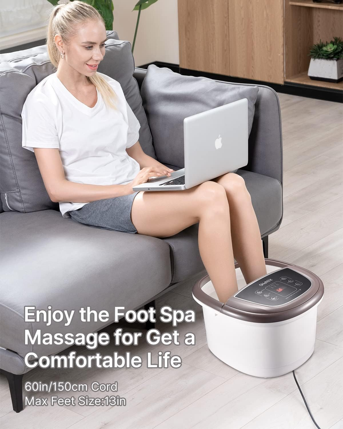 Foot Spa Bath Massager,Renpho Motorized Foot Spa with Heat and Massage and Jets,Powerful Bubble Jets with Infrared,Shiatsu Foot Spa Massager Corn Rollers,Relieve Feet Muscle Pain image number 6