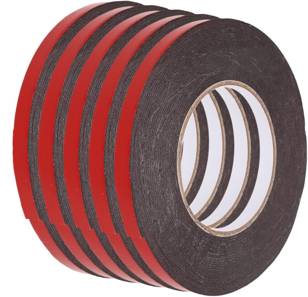 TEHAUX PE Double-Sided Adhesive Tape Red Car Trim Strip Weatherproof Seal Strip for Automotive and Wall Safe Decorative Use 10Mm X 10M 1.0Mm Thick image number 1