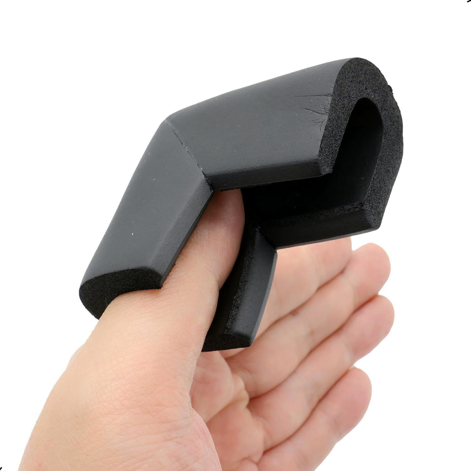 4 Pack Foam Corner Guards Edge Protectors, Safety Bumper W Self-Adhesive Tape Furniture Corner Glass Coffee Table Edge Guard Soft Rubber Baby Proofing, U Type,Black - White image number 6