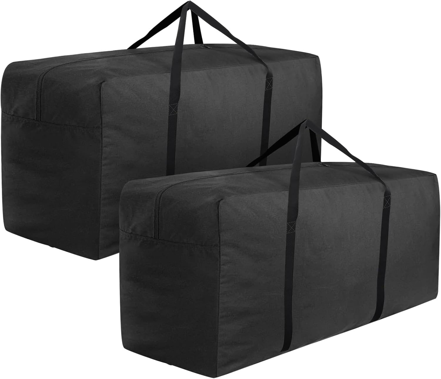 Patio Cushion Storage Bag Extra Large Oxford Fabric Outdoor Cushion Bag Waterproof Dust Resistant Outdoor Zippered Storage Bags for Furniture Cushions 68" L X 30" W X 20" H (Black)