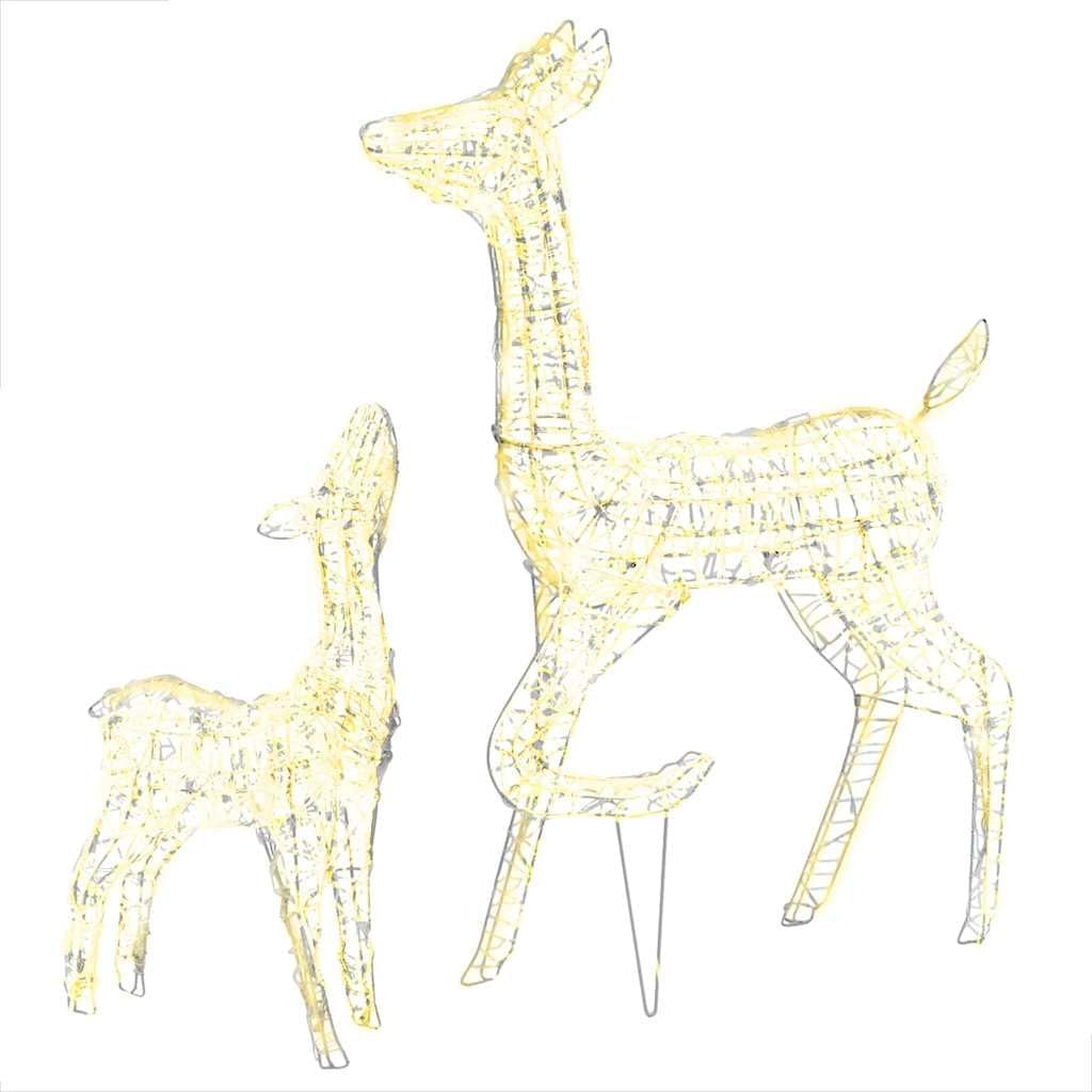 Acrylic Reindeer Family Christmas Decoration 160 LED Warm White Holiday Decor