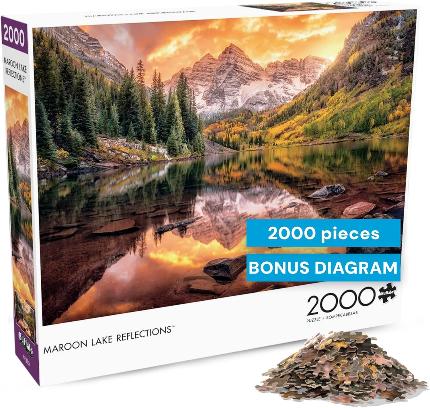 Buffalo Games - Maroon Lake Reflection - 2000 Piece Jigsaw Puzzle, Multi image number 5