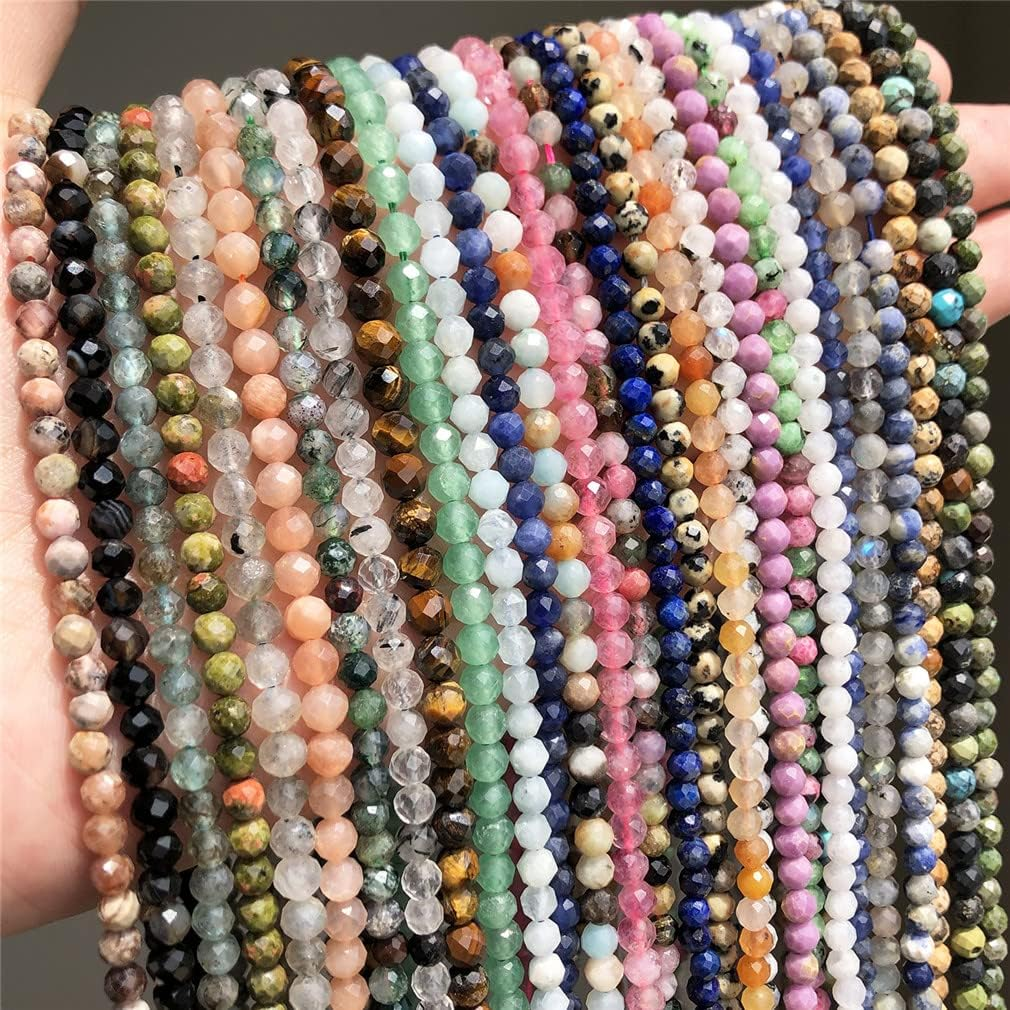 Faceted Natural Stone Beads Waist Seed Beads for DIY Jewelry Making Bracelet image number 2